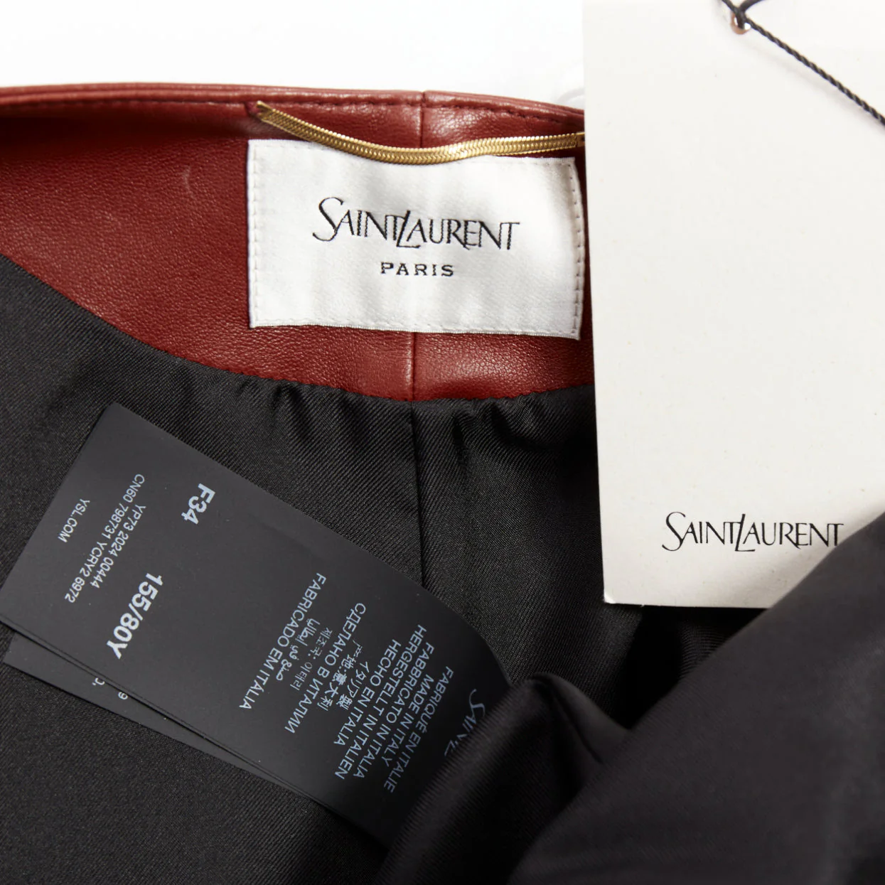 Women's Saint Laurent Goji lambskin plunge low cut back slip dress - Image 9