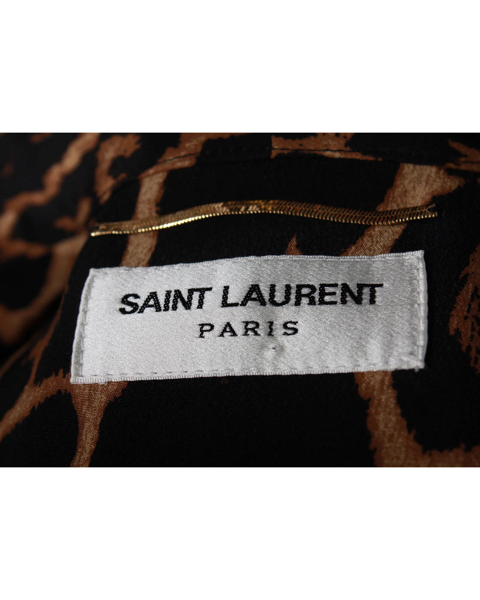 Women's Saint Laurent Pussy Bow Blouse in Animal Print Silk - Image 5