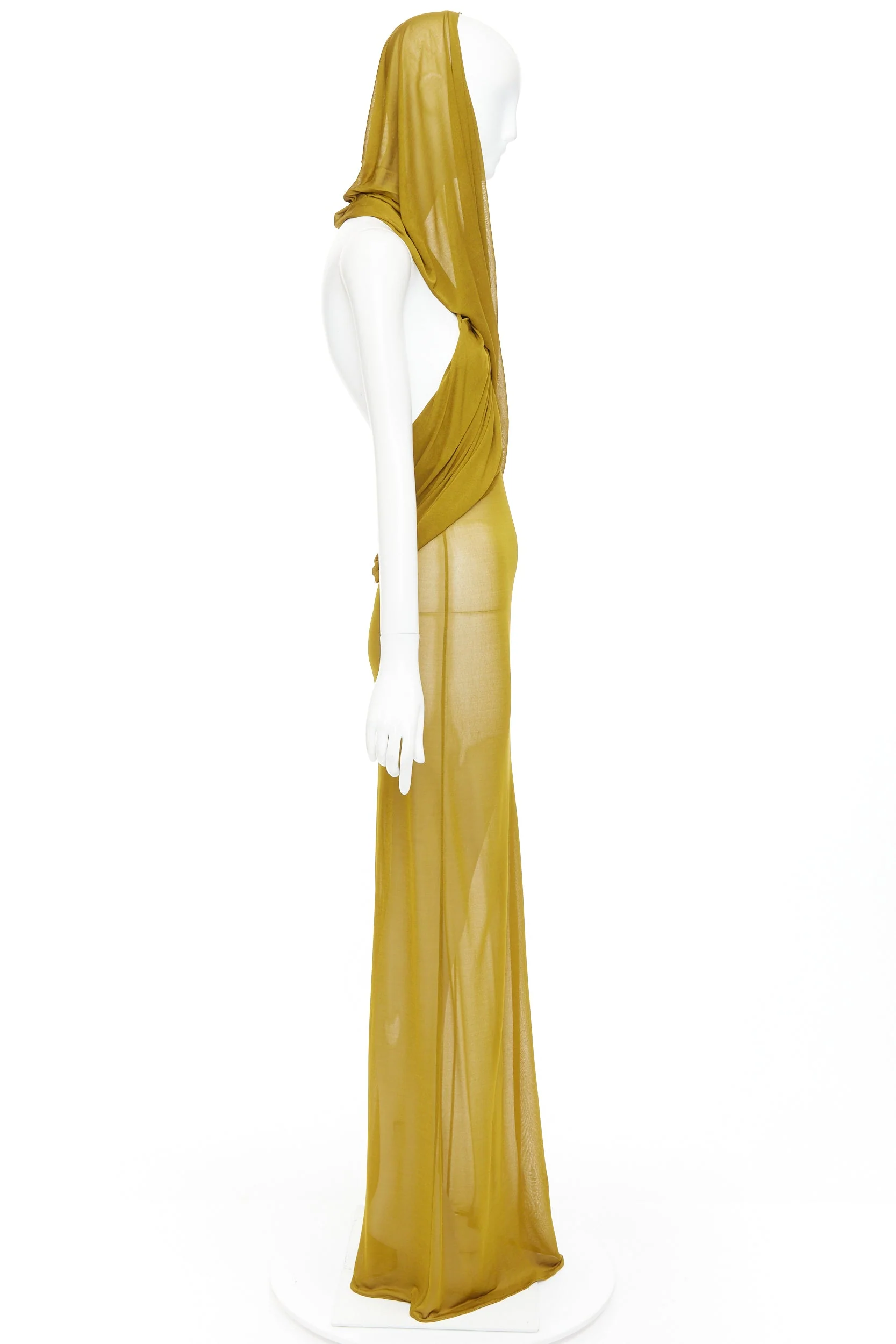 Women's Saint Laurent Runway hooded draped sheer dress - Image 4