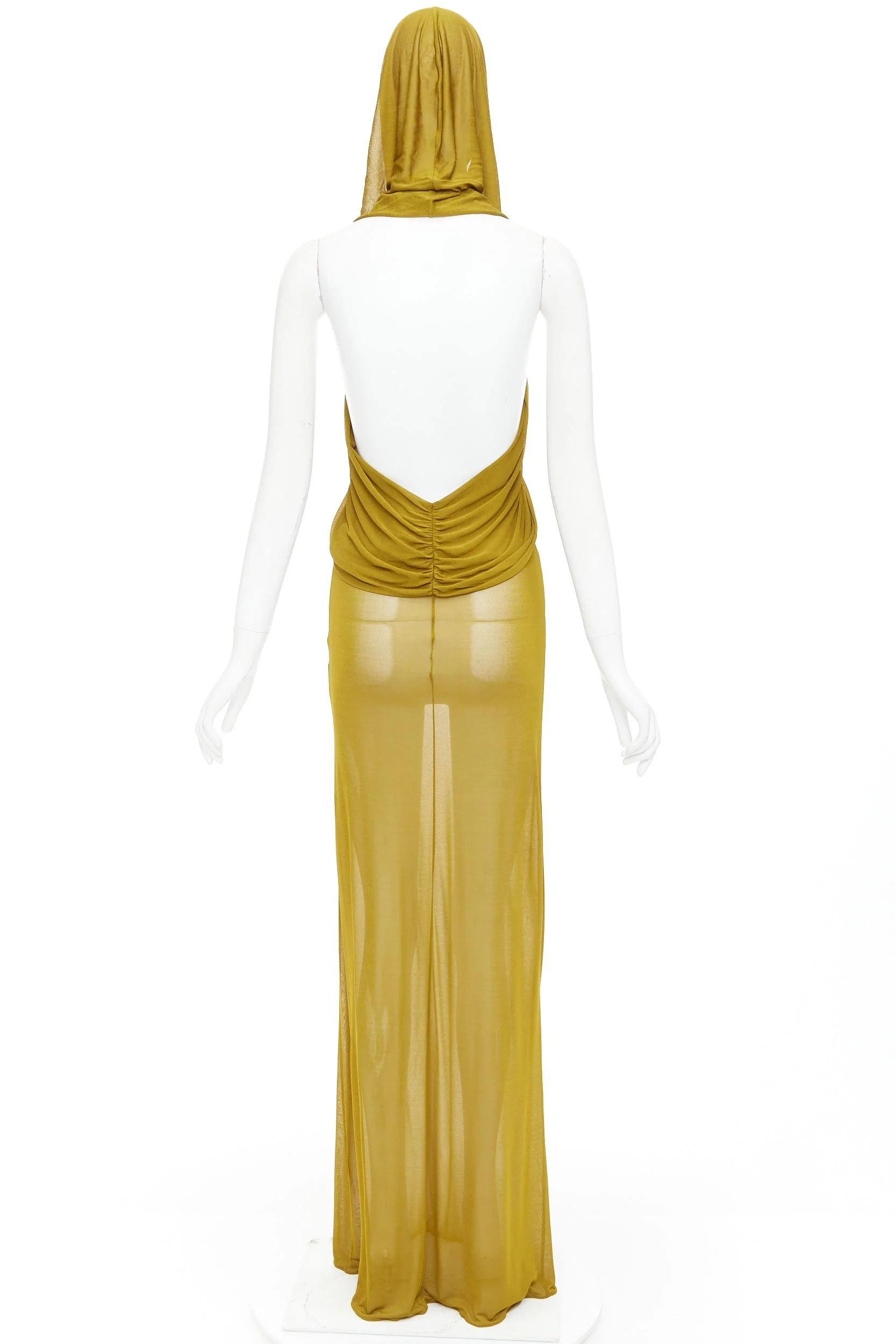 Women's Saint Laurent Runway hooded draped sheer dress - Image 5
