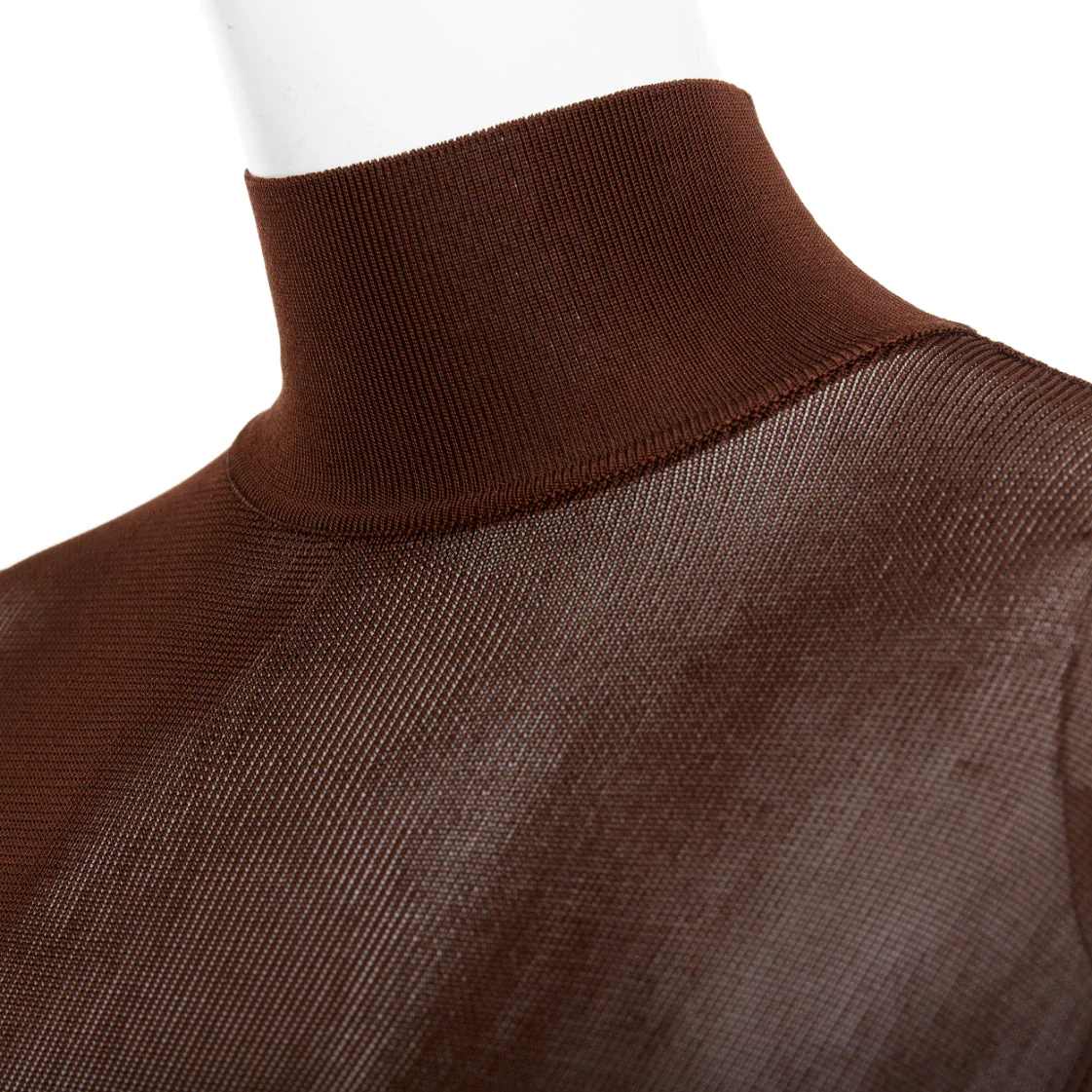 Women's Saint Laurent Runway mock neck sheer knit maxi dress - Image 2