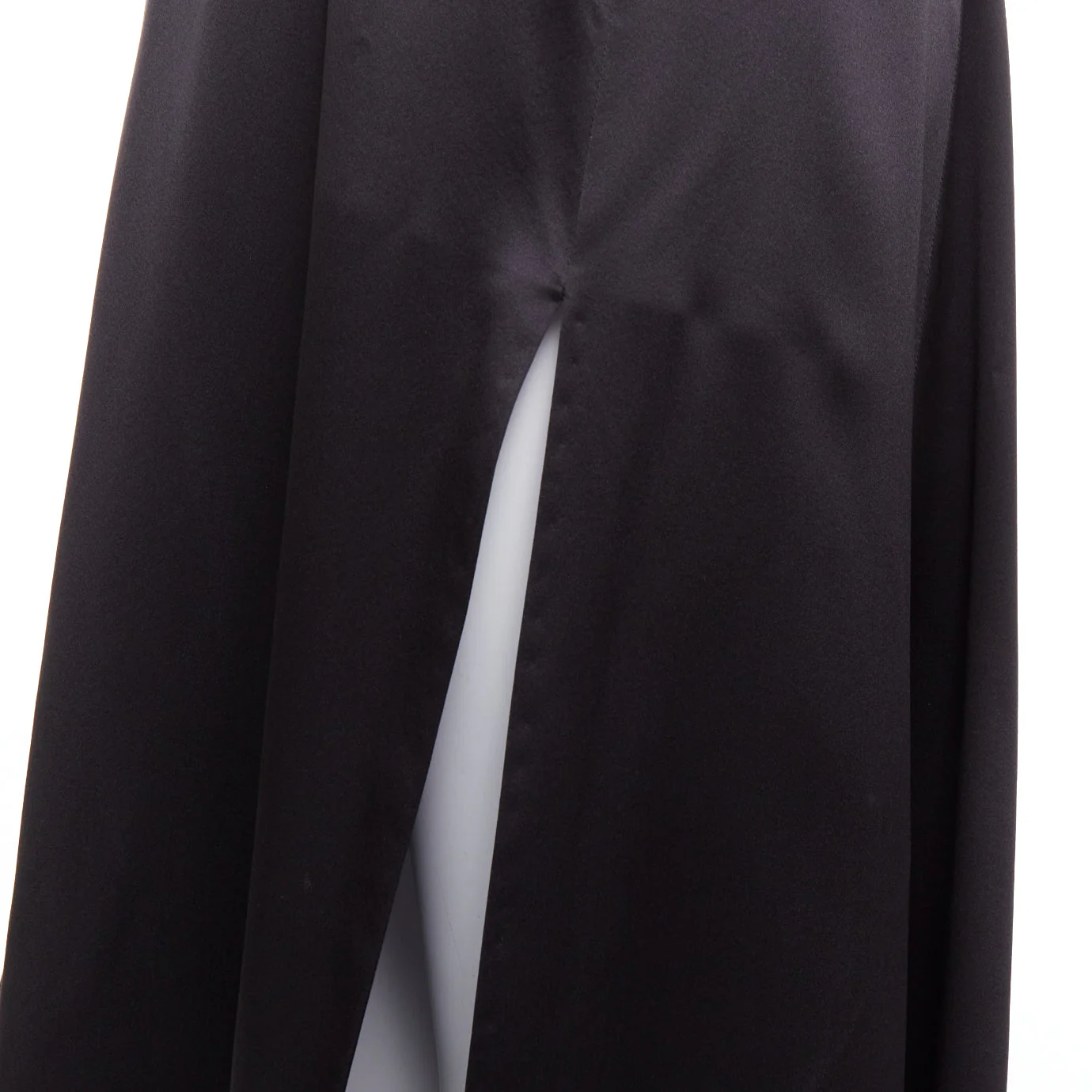 Women's Saint Laurent Runway silk plunge open back high slit slip gown - Image 9