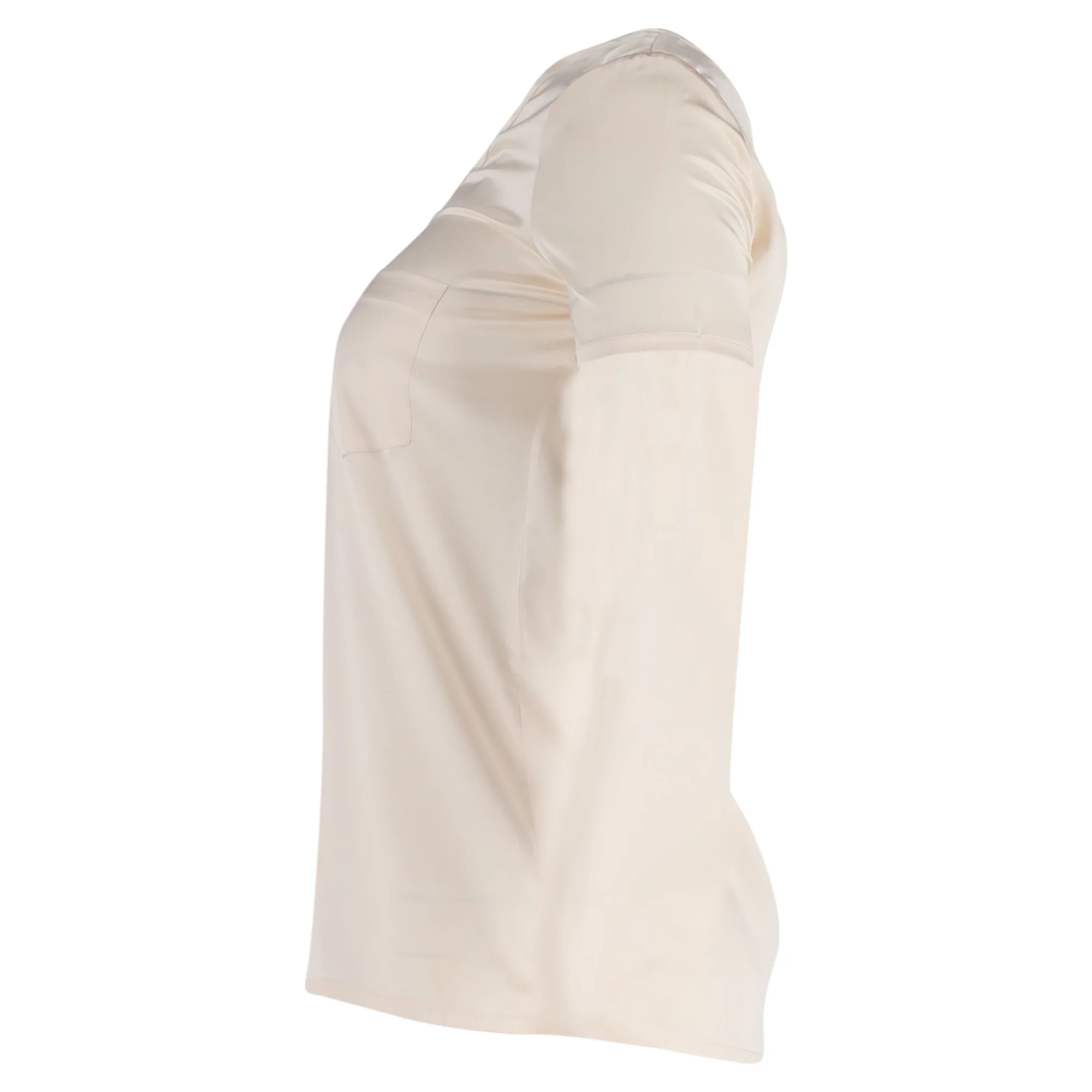 Women's Saint Laurent T-shirt in Cream Silk - Image 2