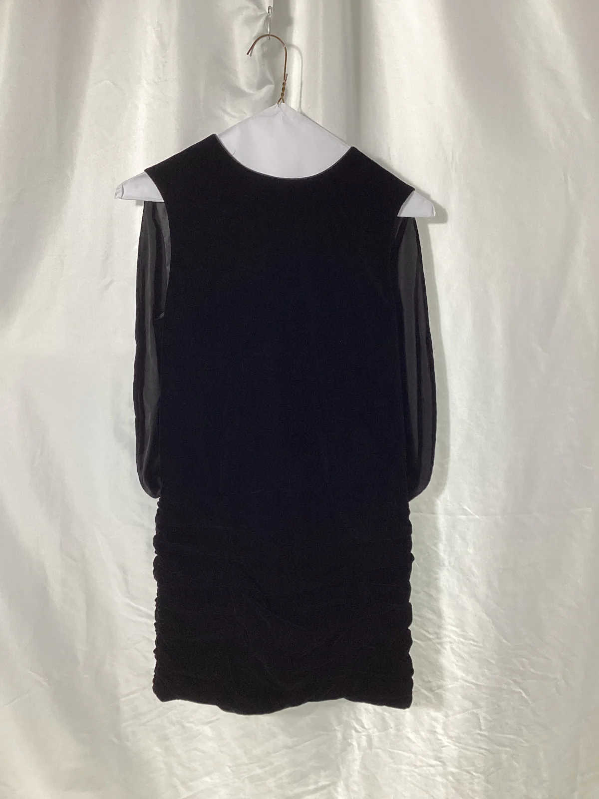 Women's Saint Laurent Velvet Mini Dress in Black Viscose - Image 6