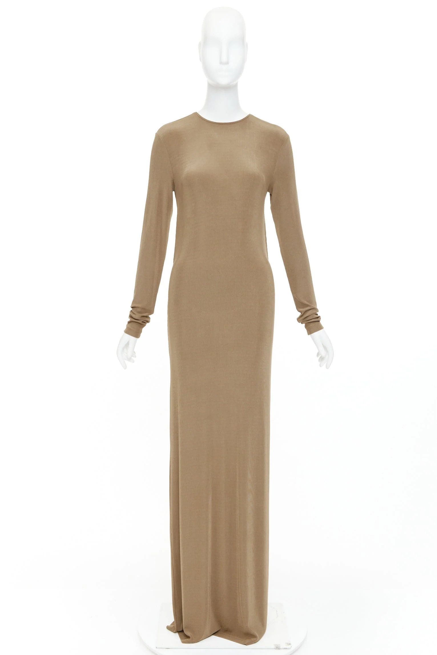 Women's Saint Laurent viscose blend knit knot open back gown dress - Image 10
