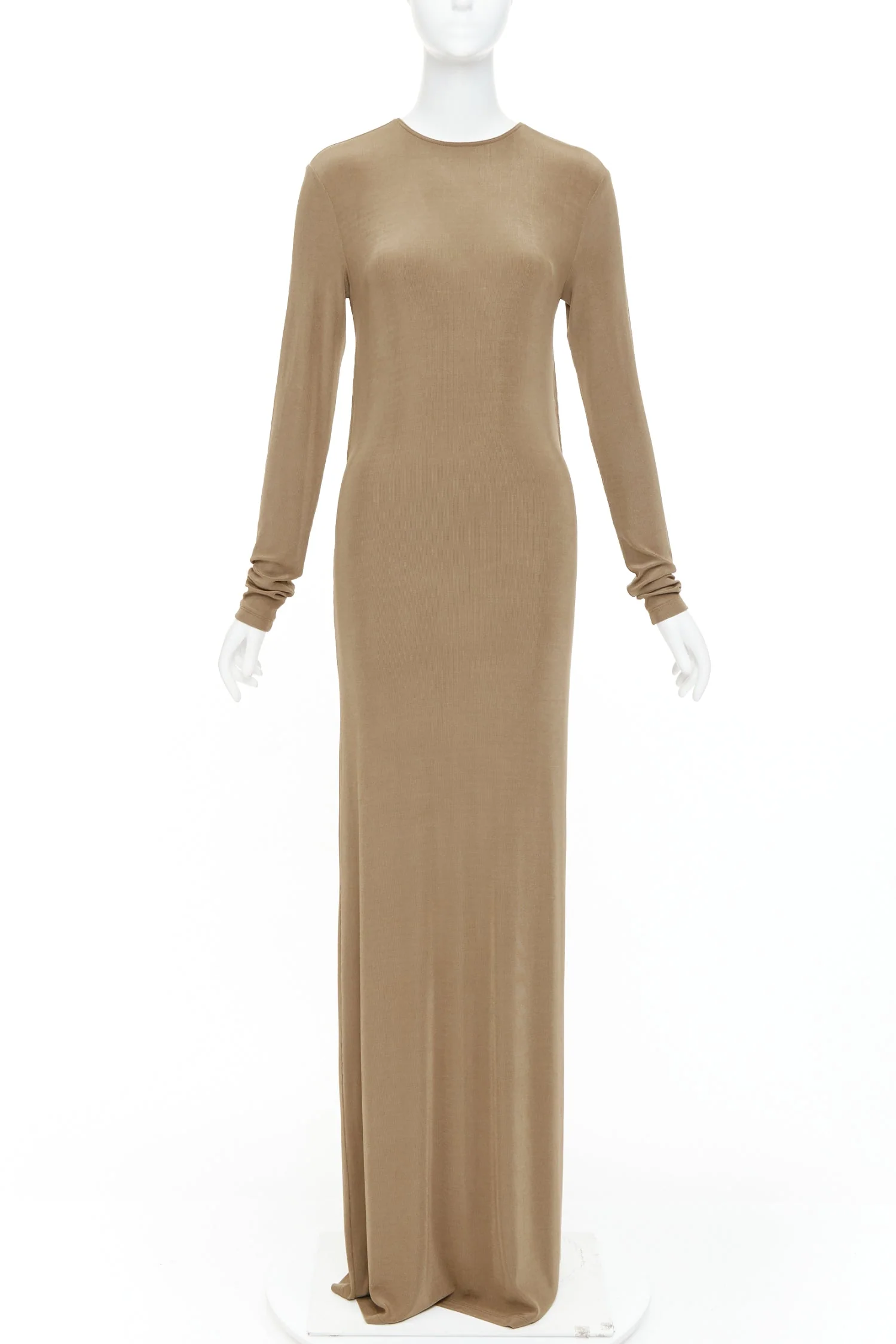 Women's Saint Laurent viscose blend knit knot open back gown dress - Image 2