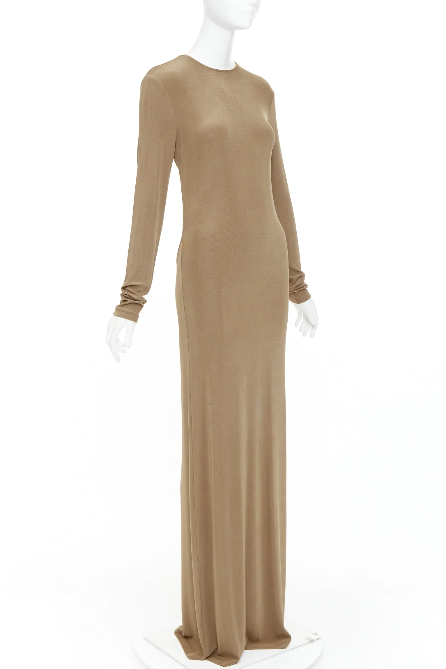 Women's Saint Laurent viscose blend knit knot open back gown dress - Image 3