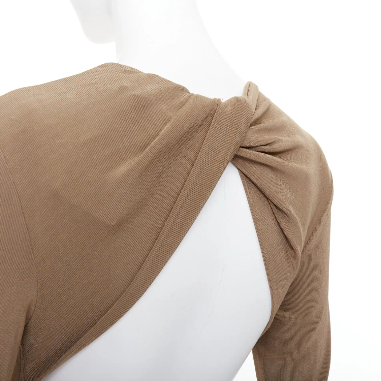Women's Saint Laurent viscose blend knit knot open back gown dress - Image 6