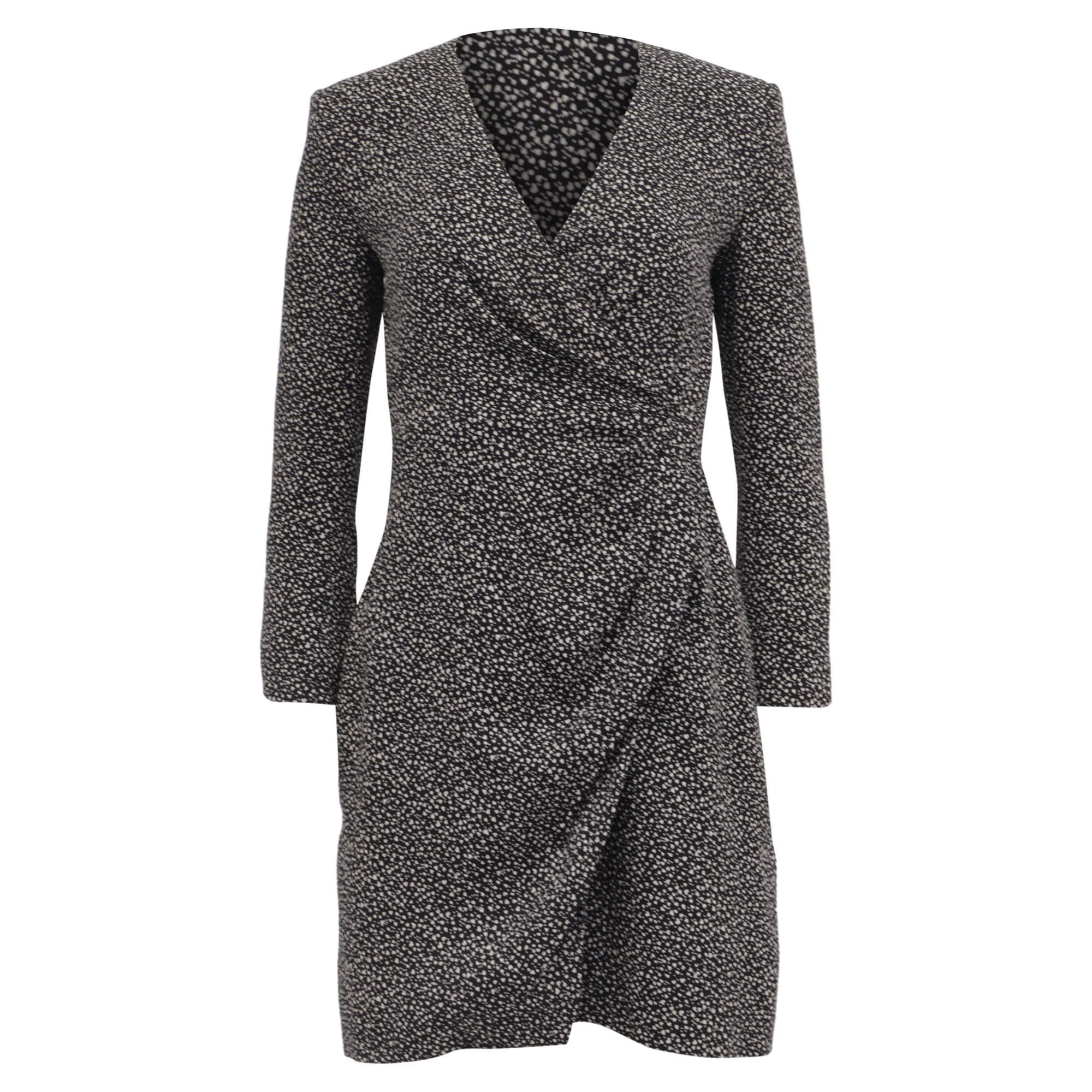 Women's Saint Laurent Wrap Mini Dress in Black Viscose