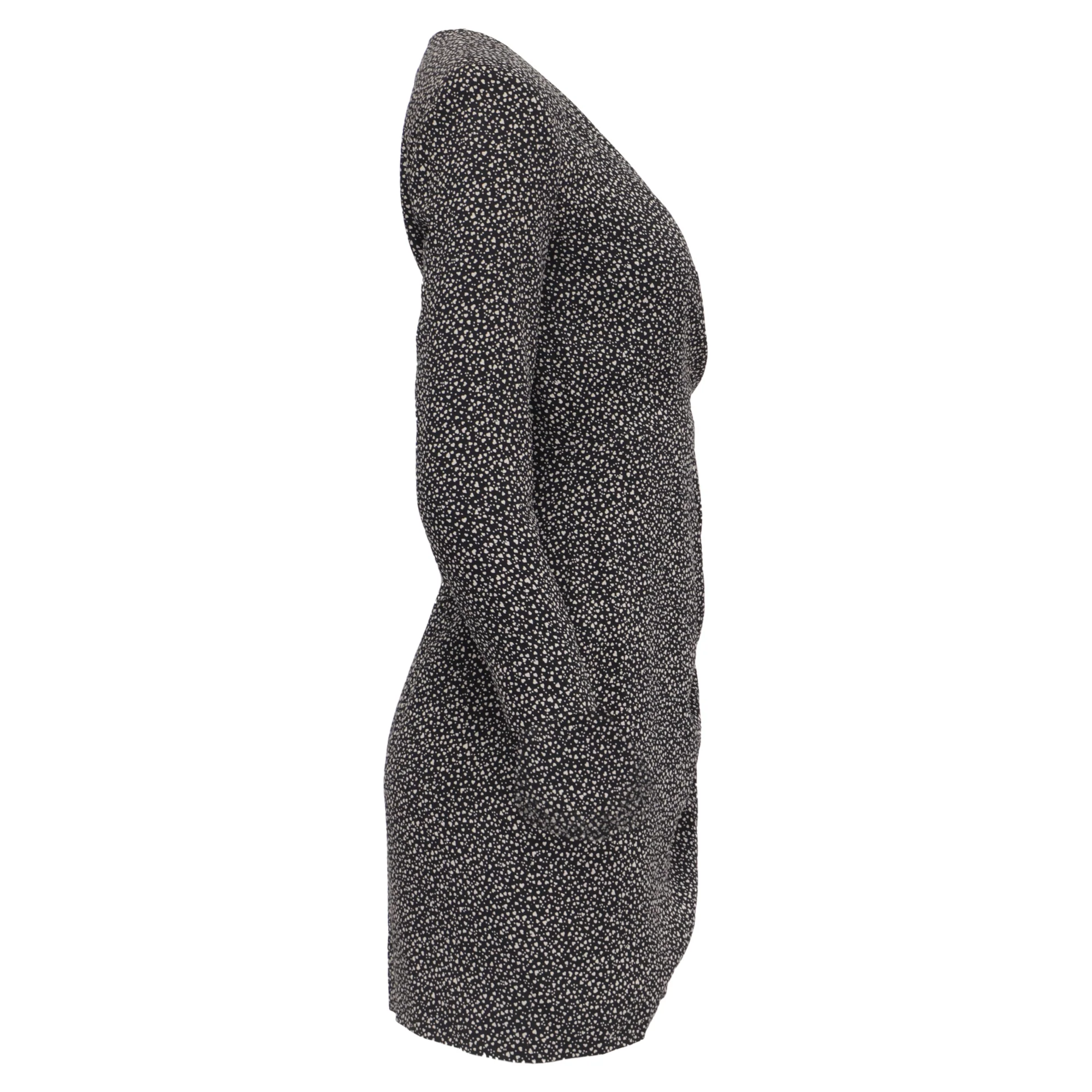 Women's Saint Laurent Wrap Mini Dress in Black Viscose - Image 3