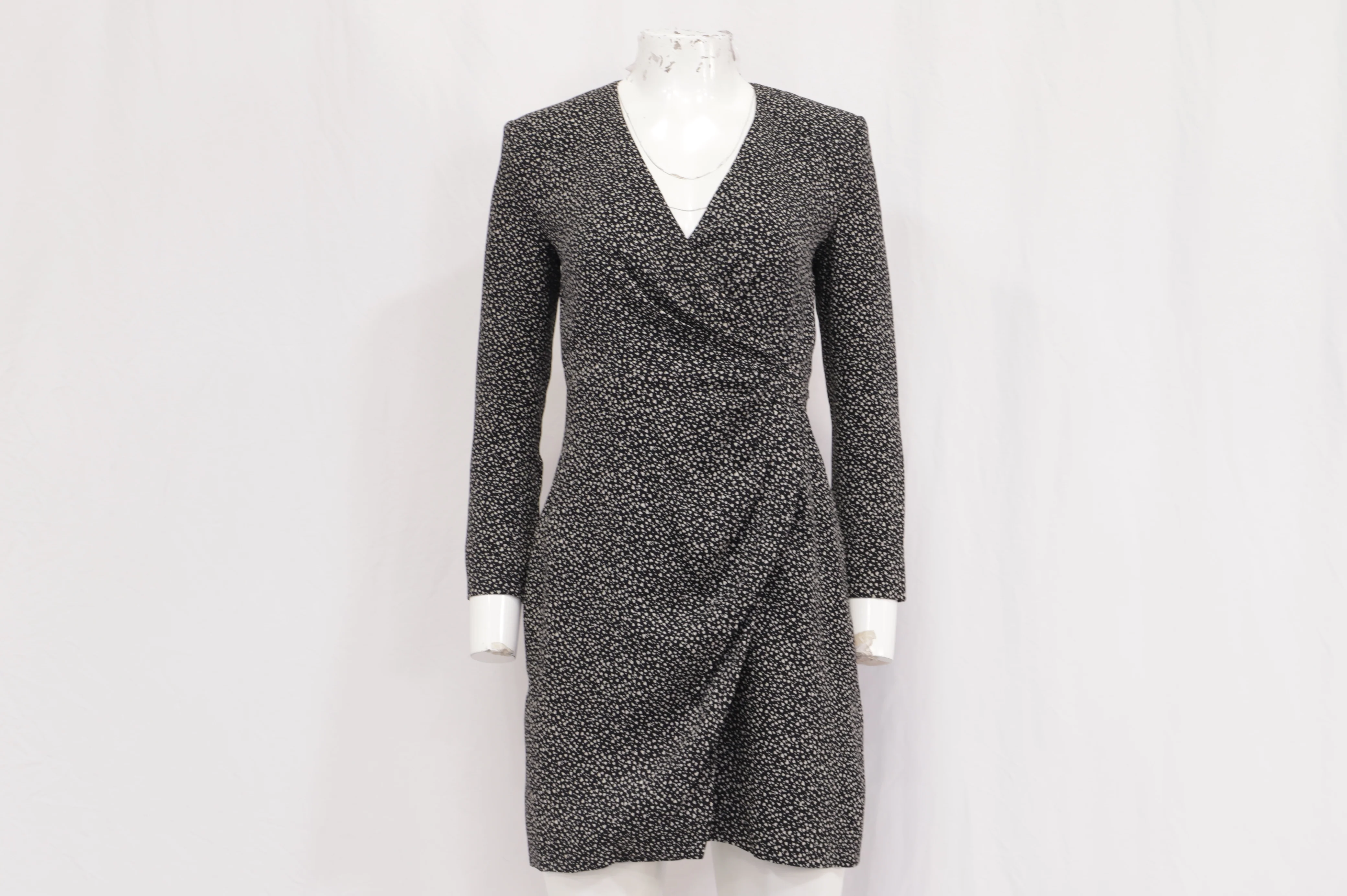 Women's Saint Laurent Wrap Mini Dress in Black Viscose - Image 8