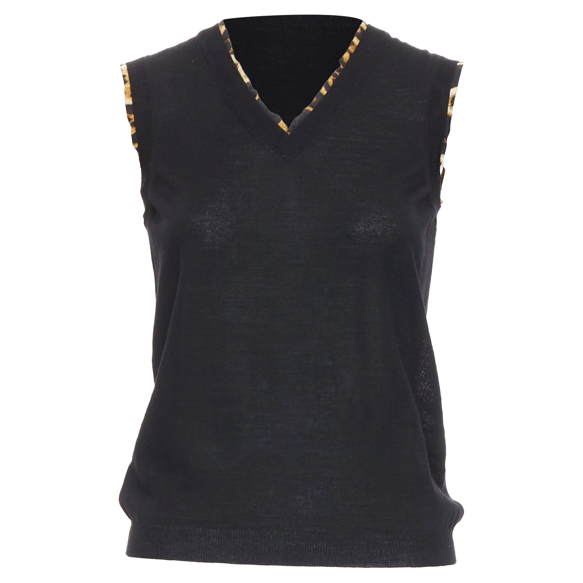 Women's Yves Saint Laurent black wool vest