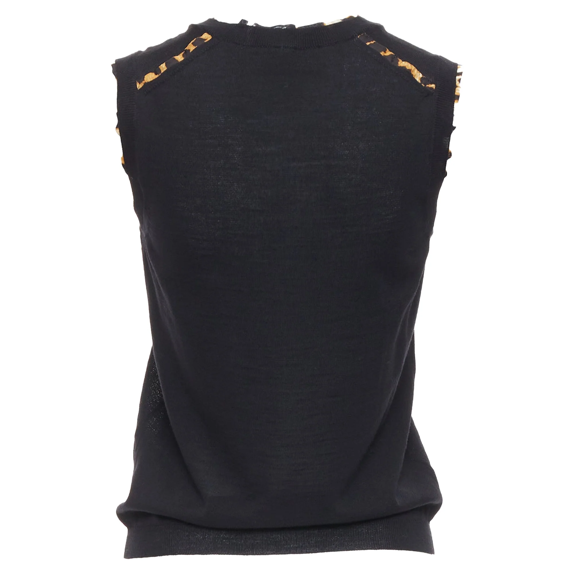 Women's Yves Saint Laurent black wool vest - Image 5