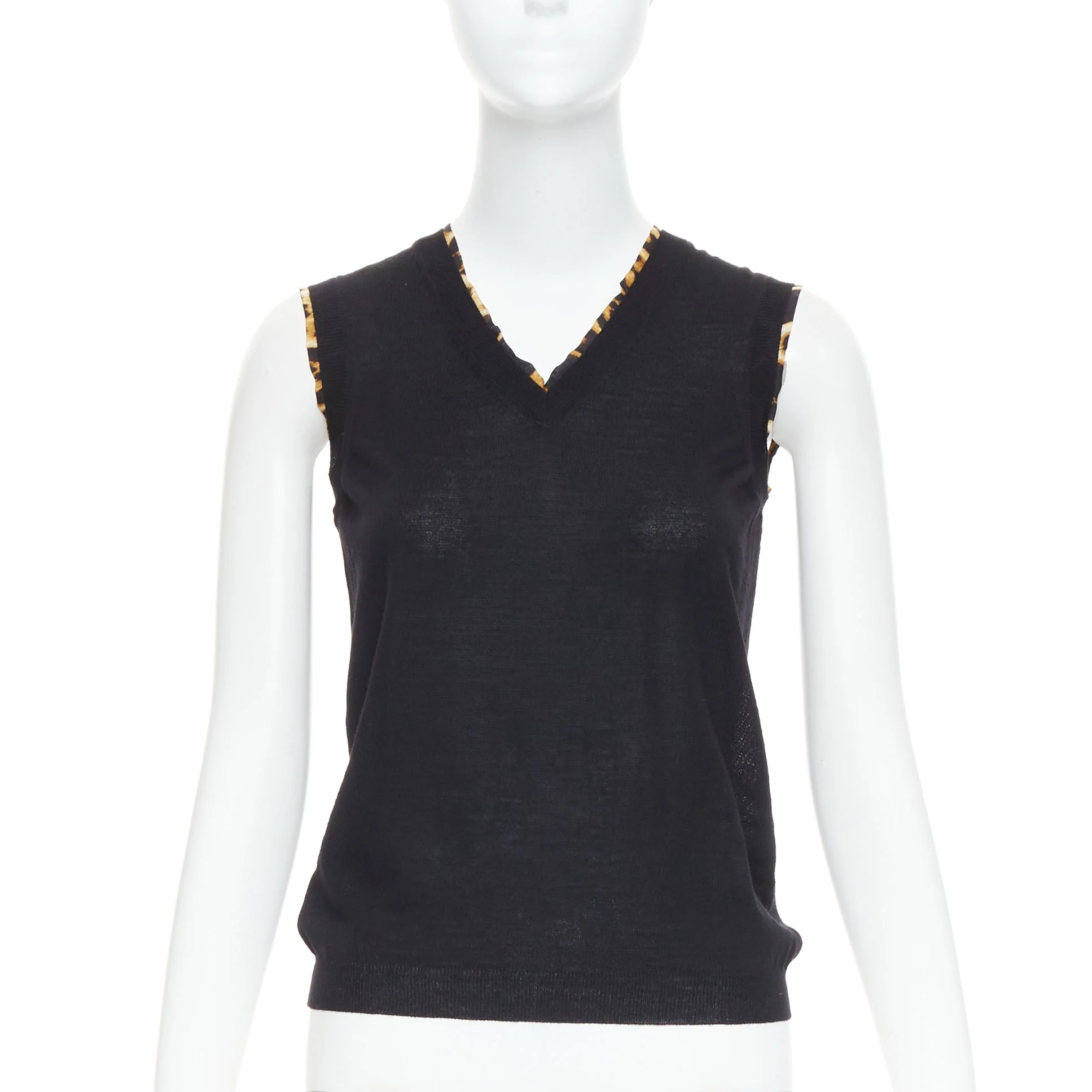 Women's Yves Saint Laurent black wool vest - Image 7