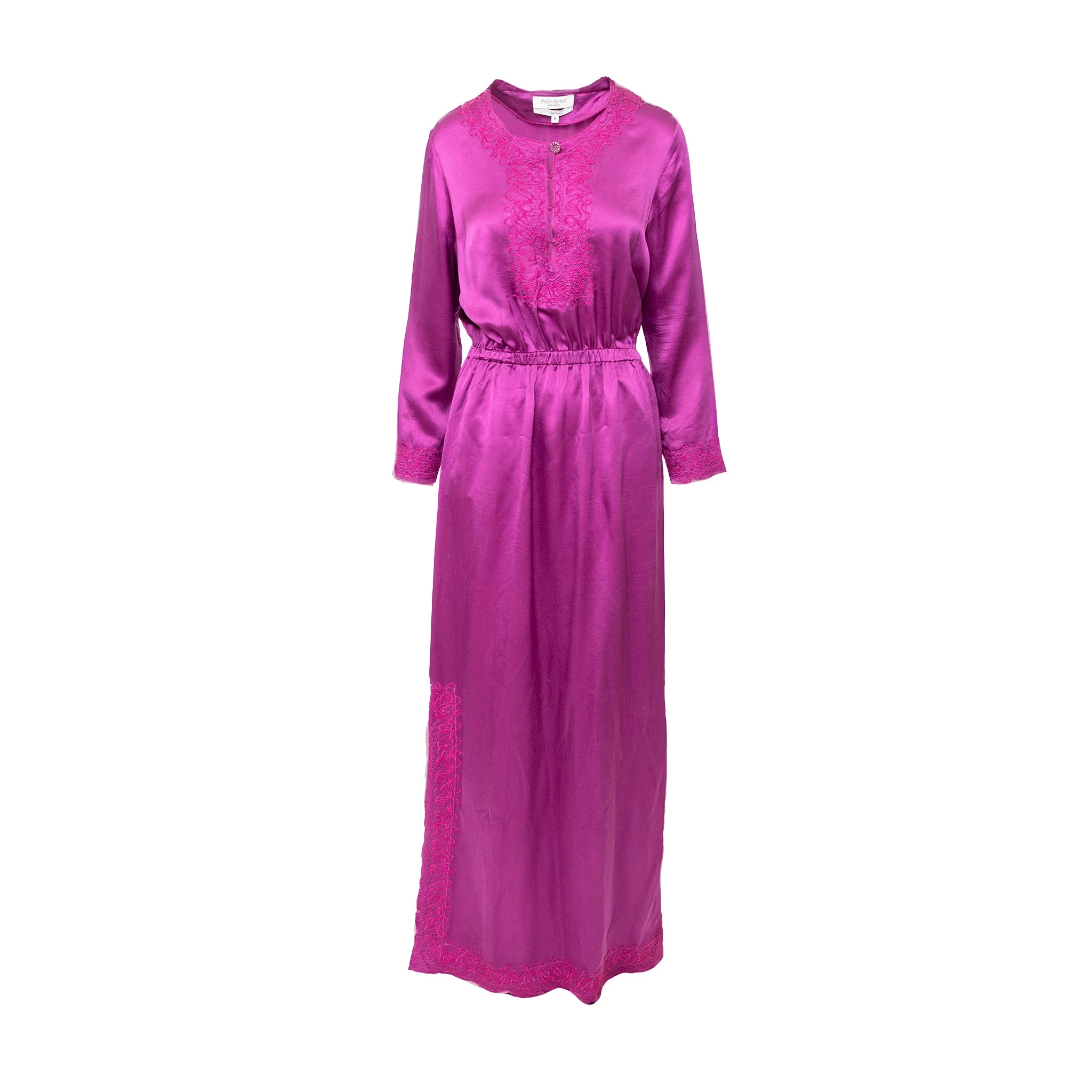 Women's Yves Saint Laurent Embroidered Long Dress - '10s