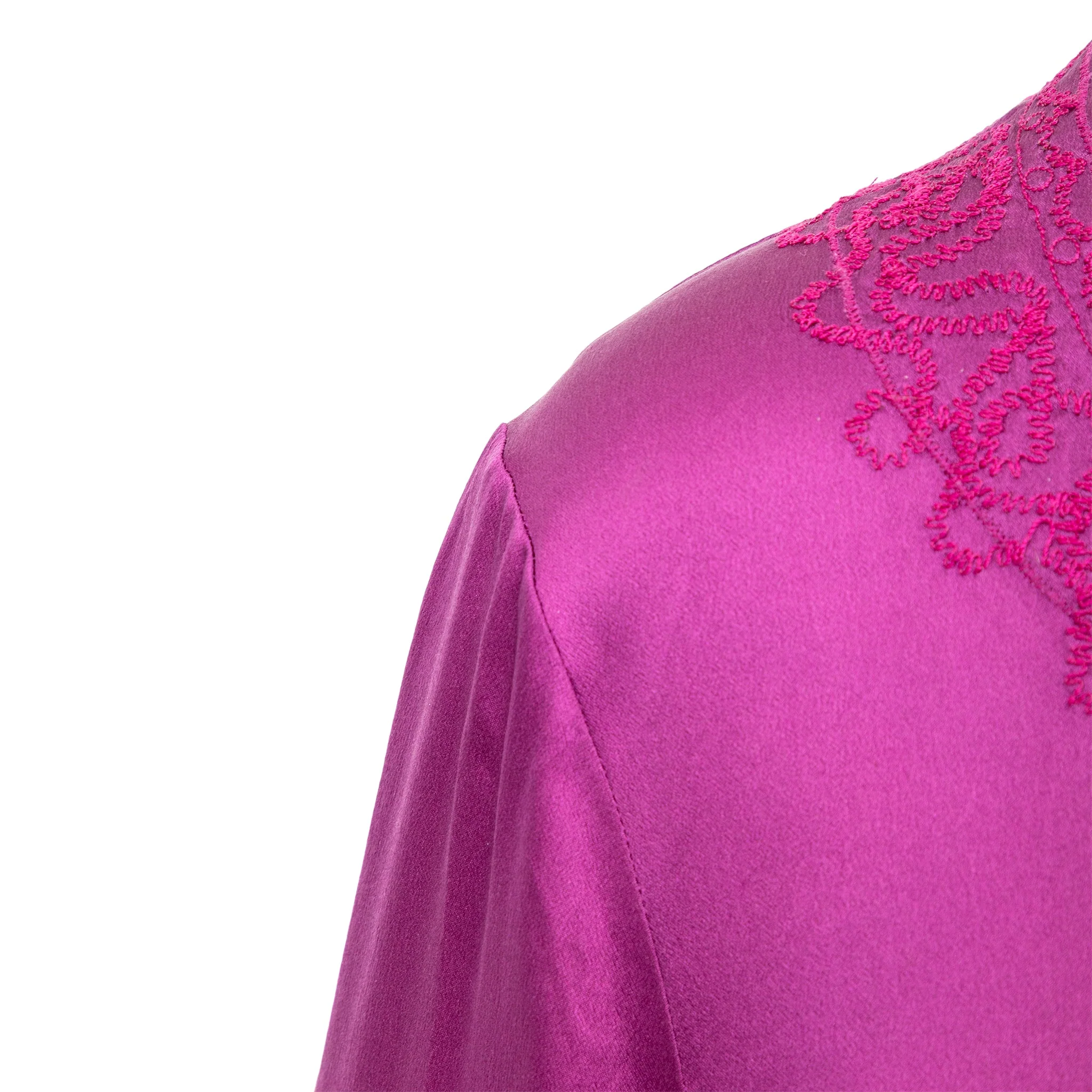 Women's Yves Saint Laurent Embroidered Long Dress - '10s - Image 6