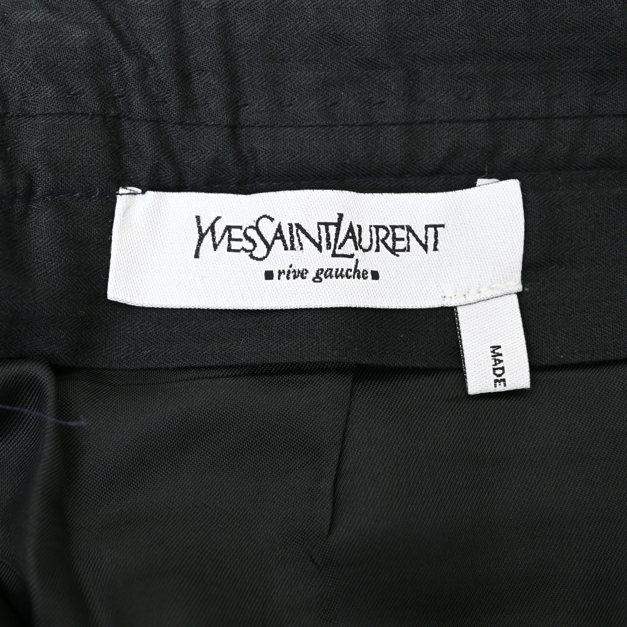 Women's Yves Saint Laurent Pinstripe Midi Skirt in Grey Wool - Image 8