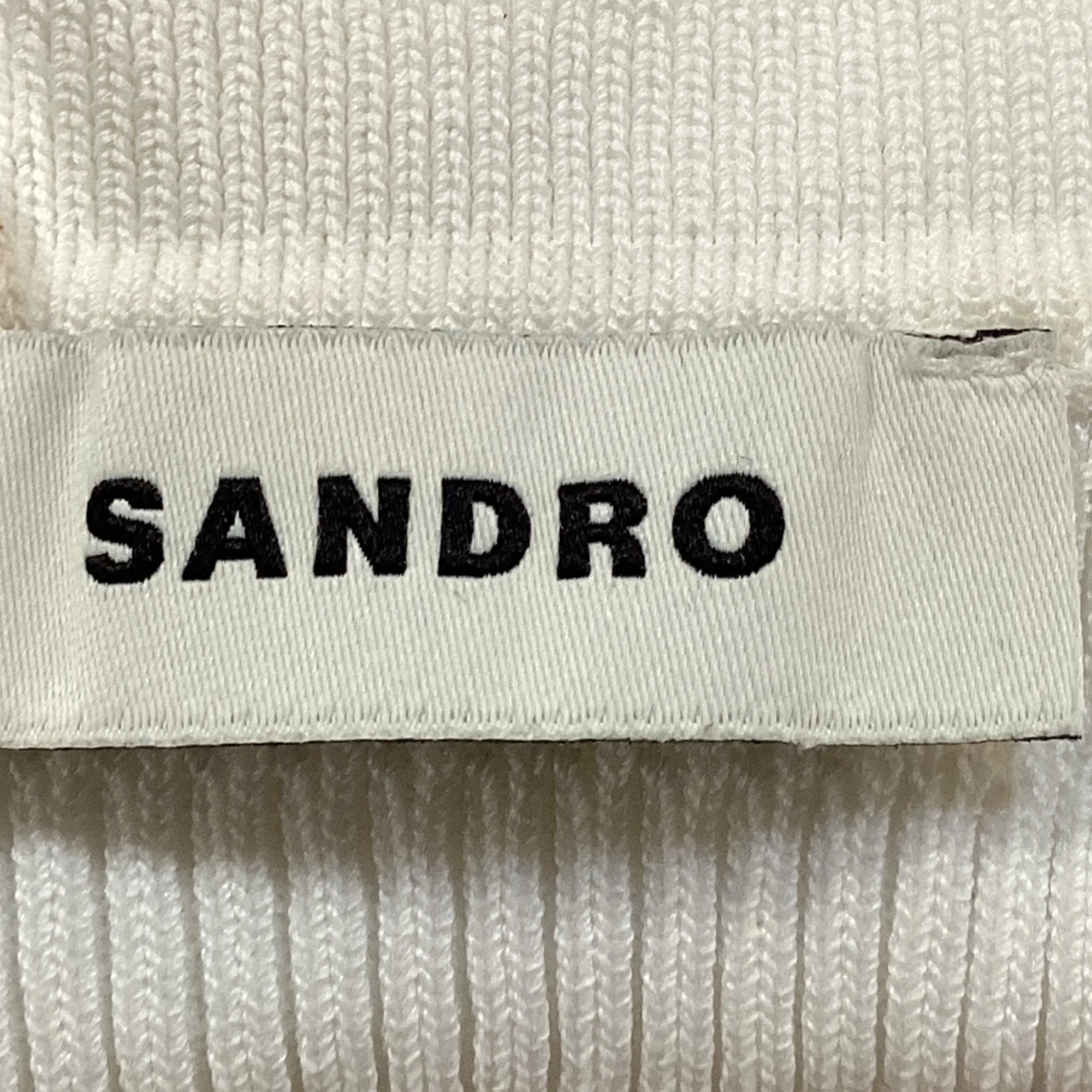 Women's Sandro Cecil Scalloped Short-Sleeve Cardigan in White Viscose - Image 6