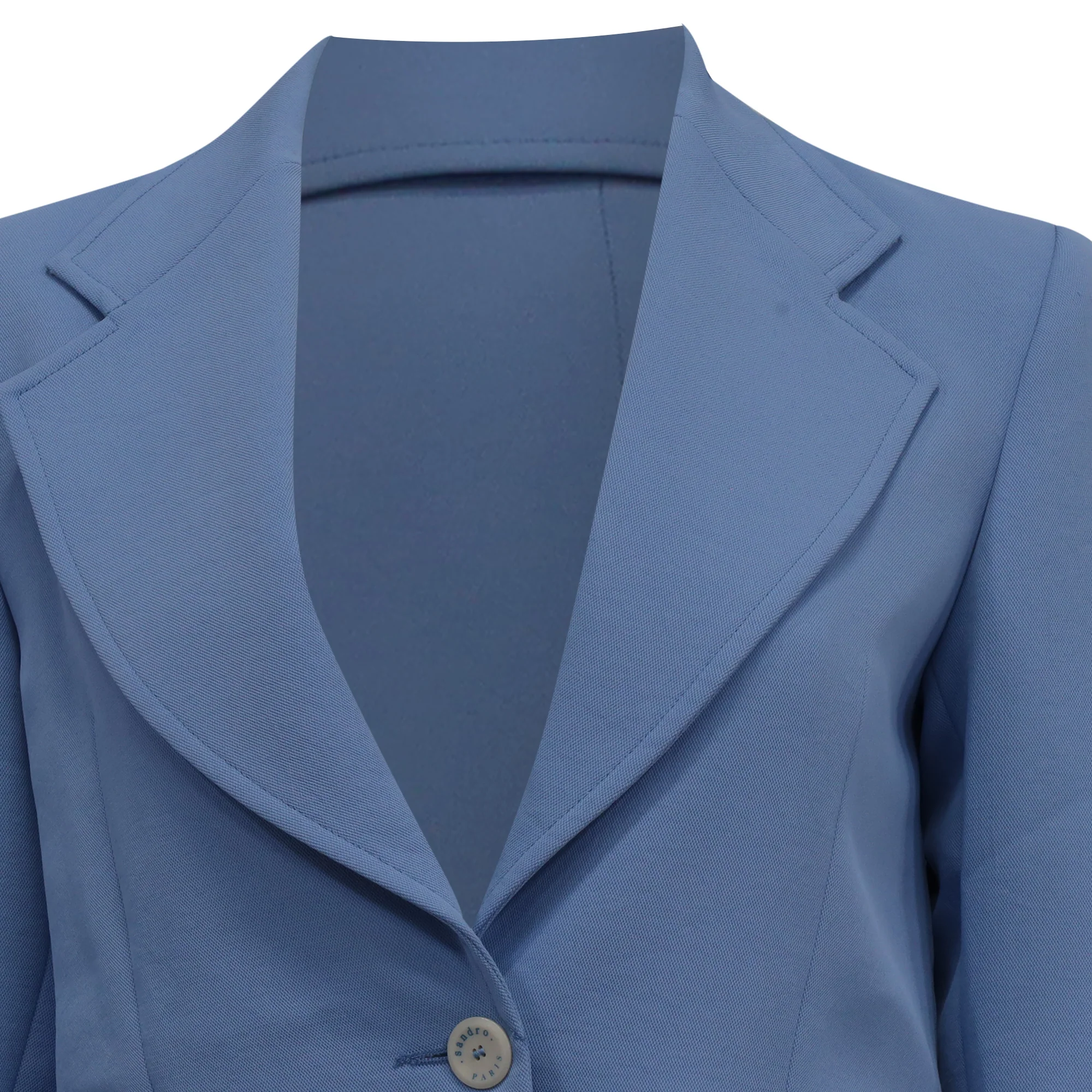 Women's Sandro Cely Tailored Blazer in Light Blue Polyester - Image 9