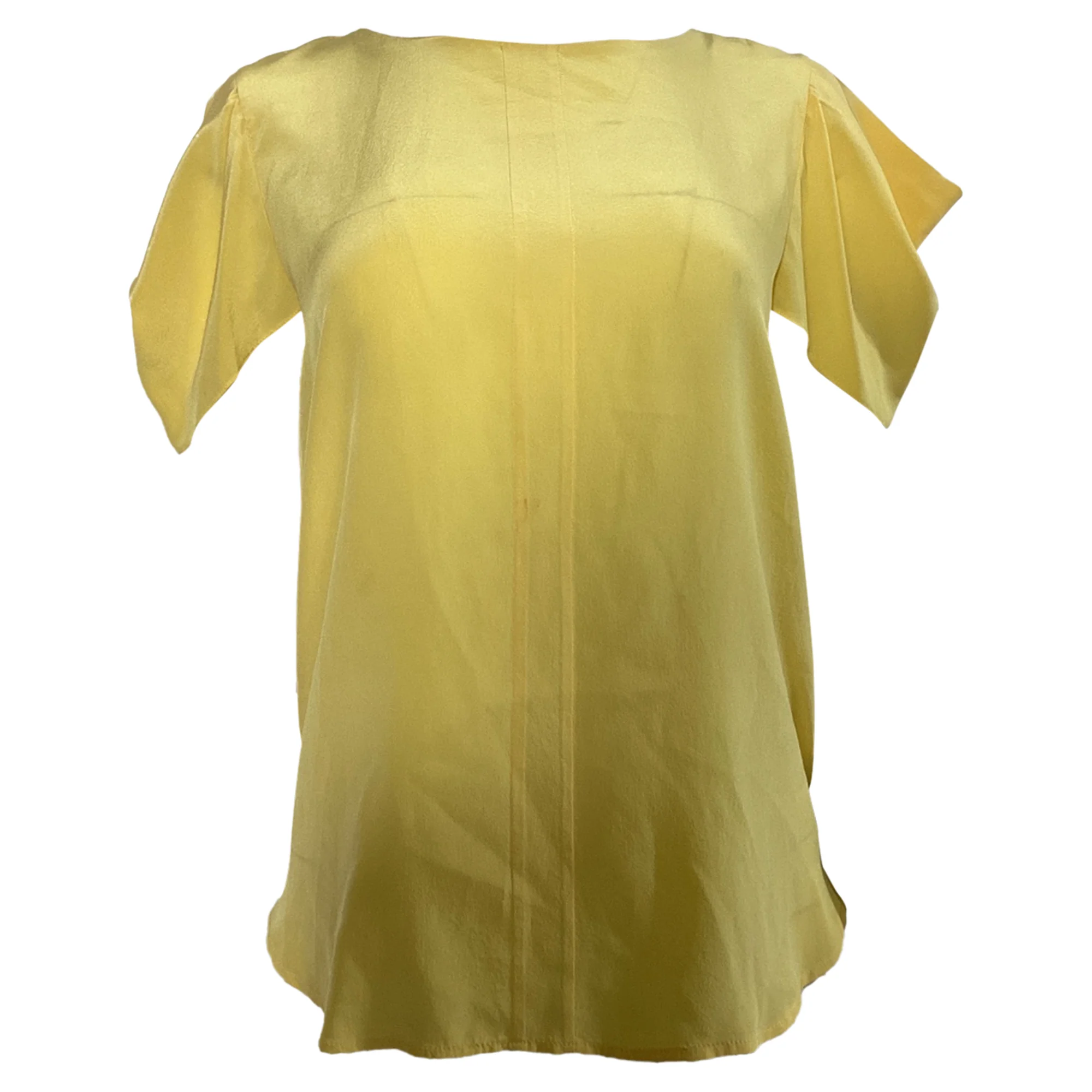Women's Sandro Flowy Sleeve Blouse in Yellow Silk