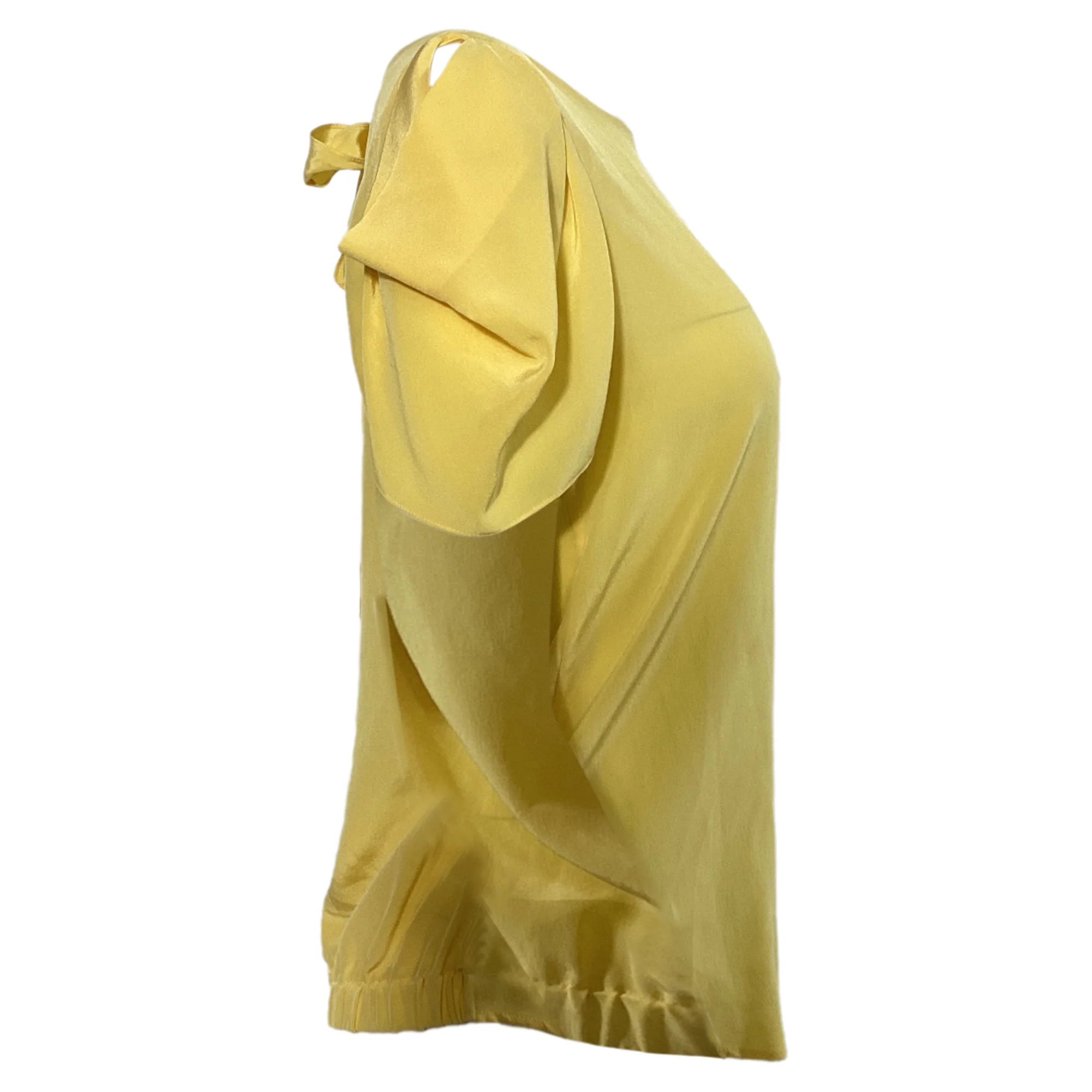Women's Sandro Flowy Sleeve Blouse in Yellow Silk - Image 2