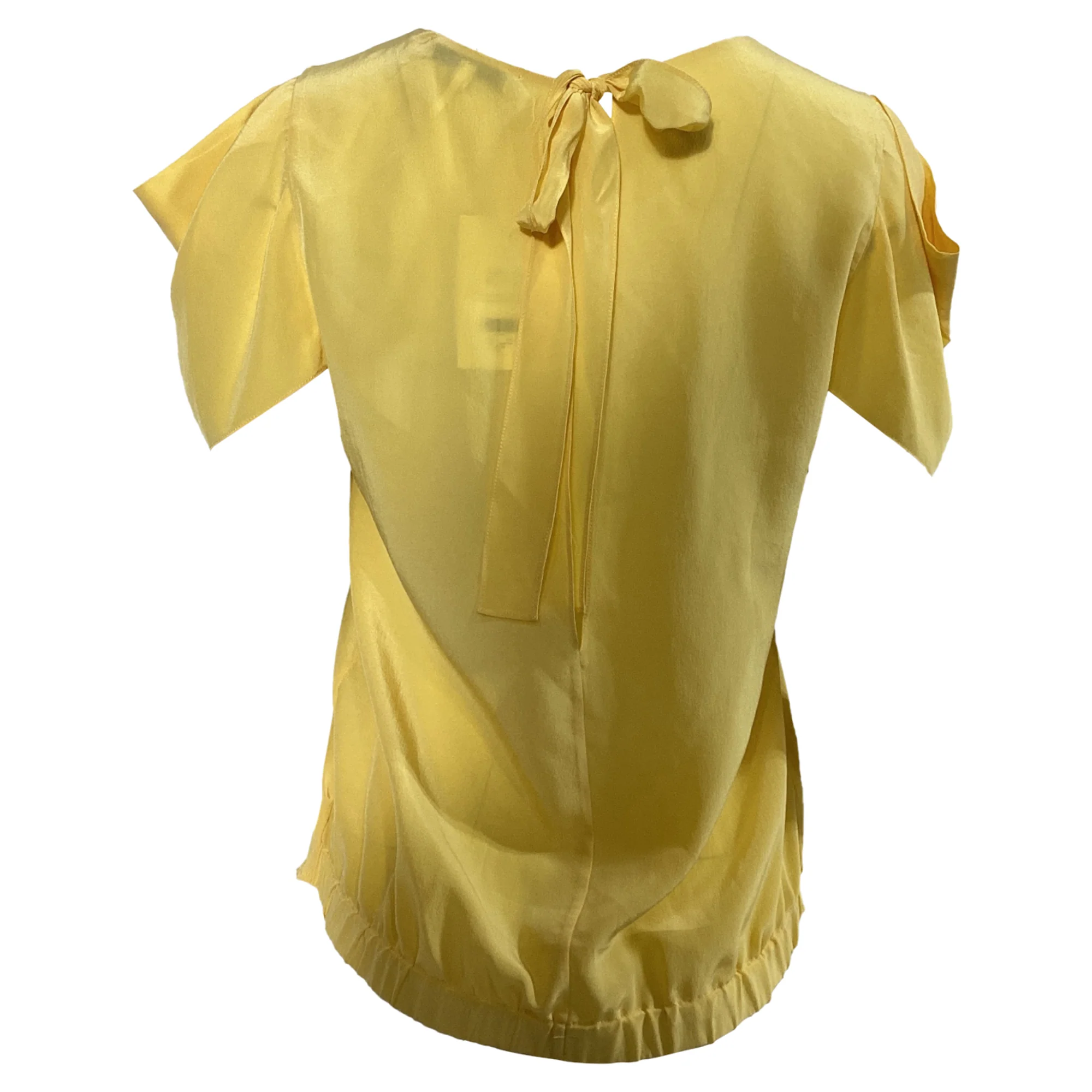 Women's Sandro Flowy Sleeve Blouse in Yellow Silk - Image 6