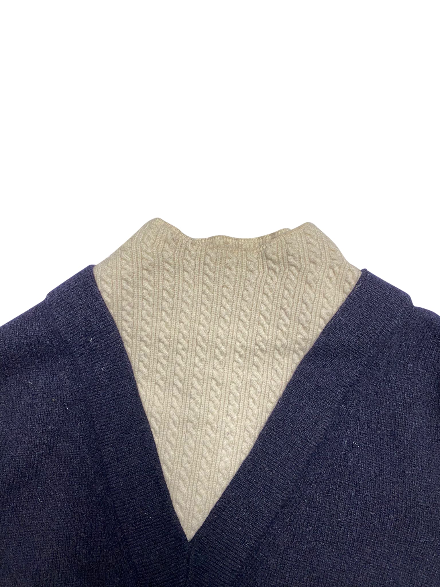 Women's Sandro Jacques Mock Neck Pullover in Navy Blue Wool - Image 3