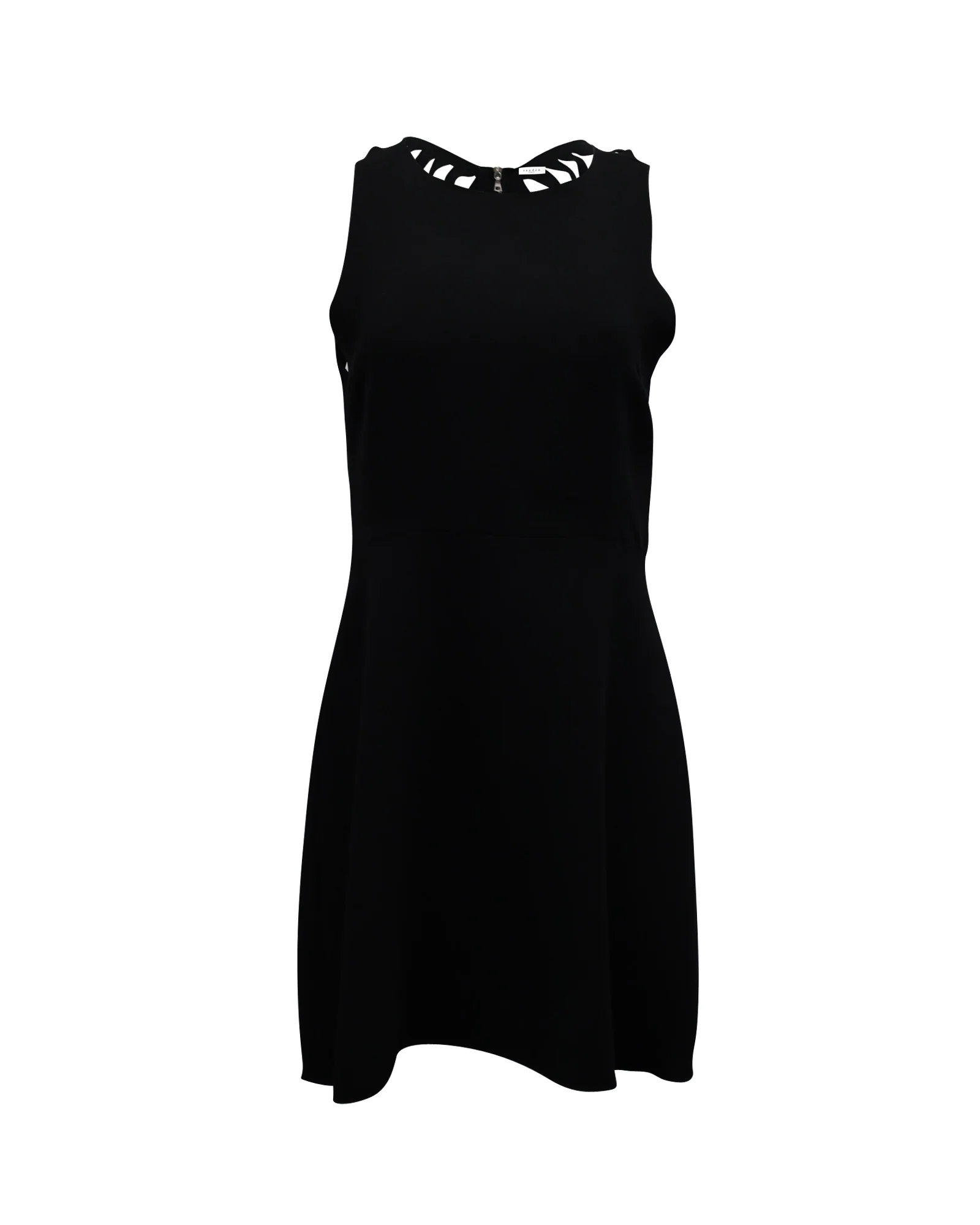 Women's Sandro Paris Cut-Out Back Mini Dress in Black Polyester
