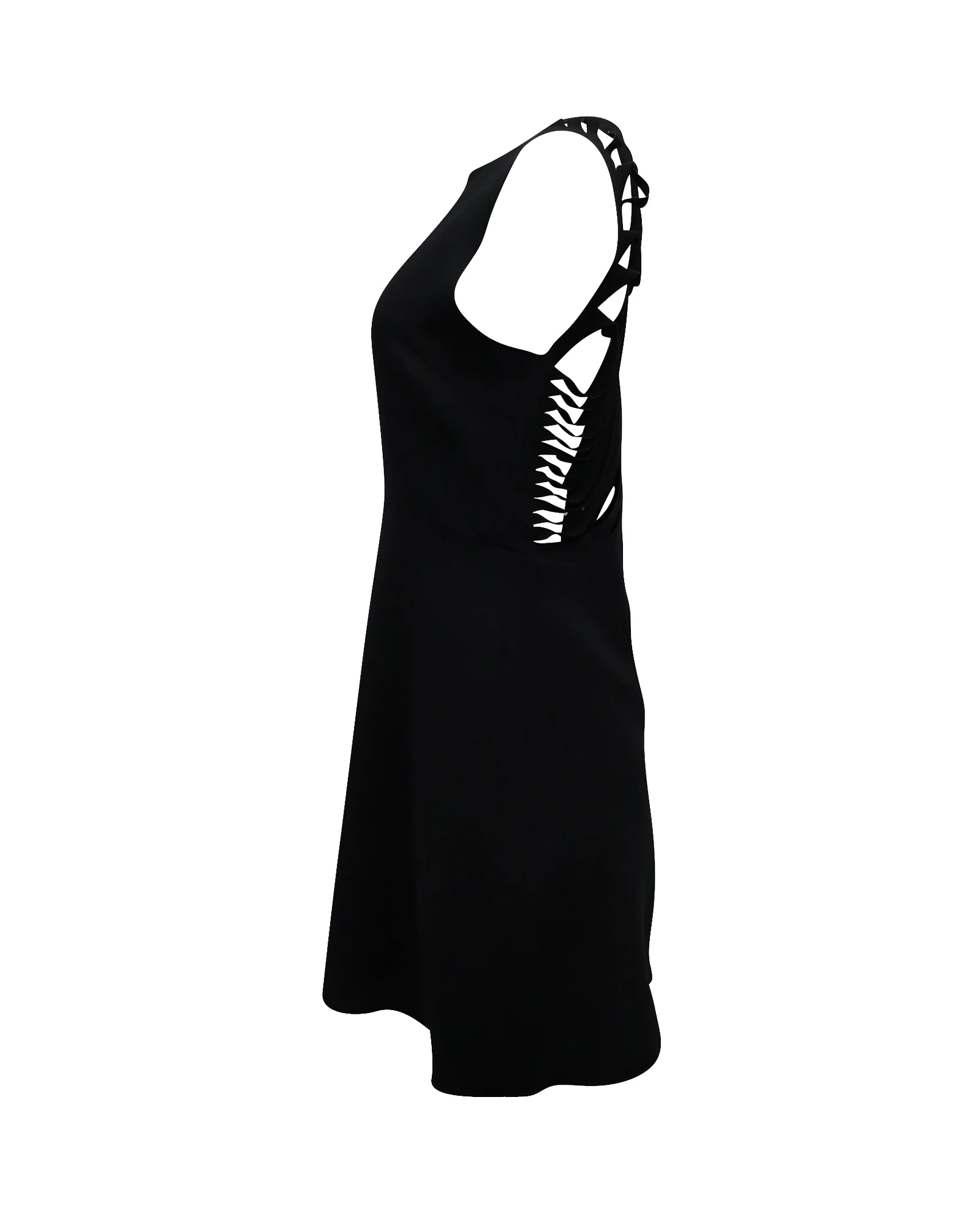 Women's Sandro Paris Cut-Out Back Mini Dress in Black Polyester - Image 2