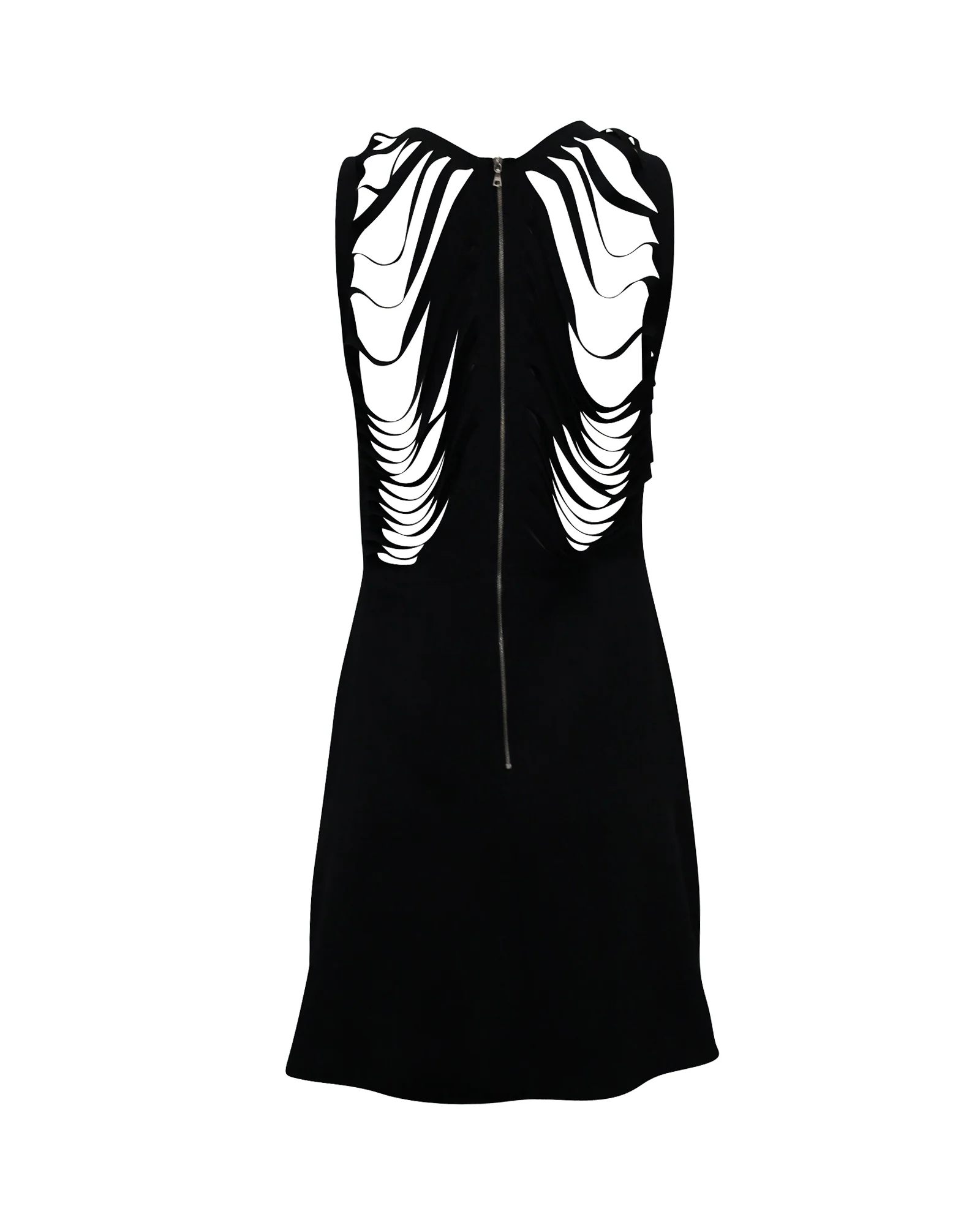 Women's Sandro Paris Cut-Out Back Mini Dress in Black Polyester - Image 3