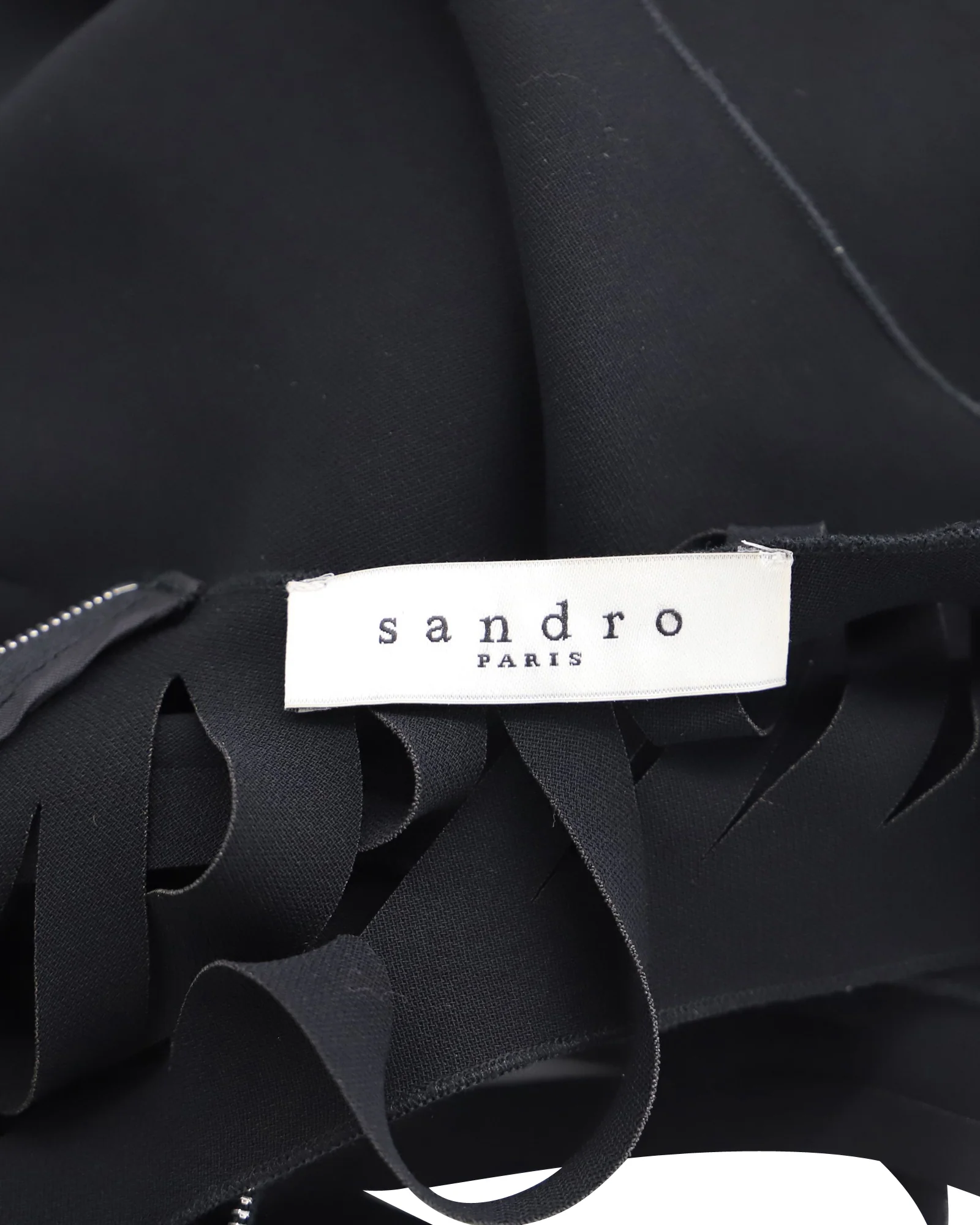 Women's Sandro Paris Cut-Out Back Mini Dress in Black Polyester - Image 4