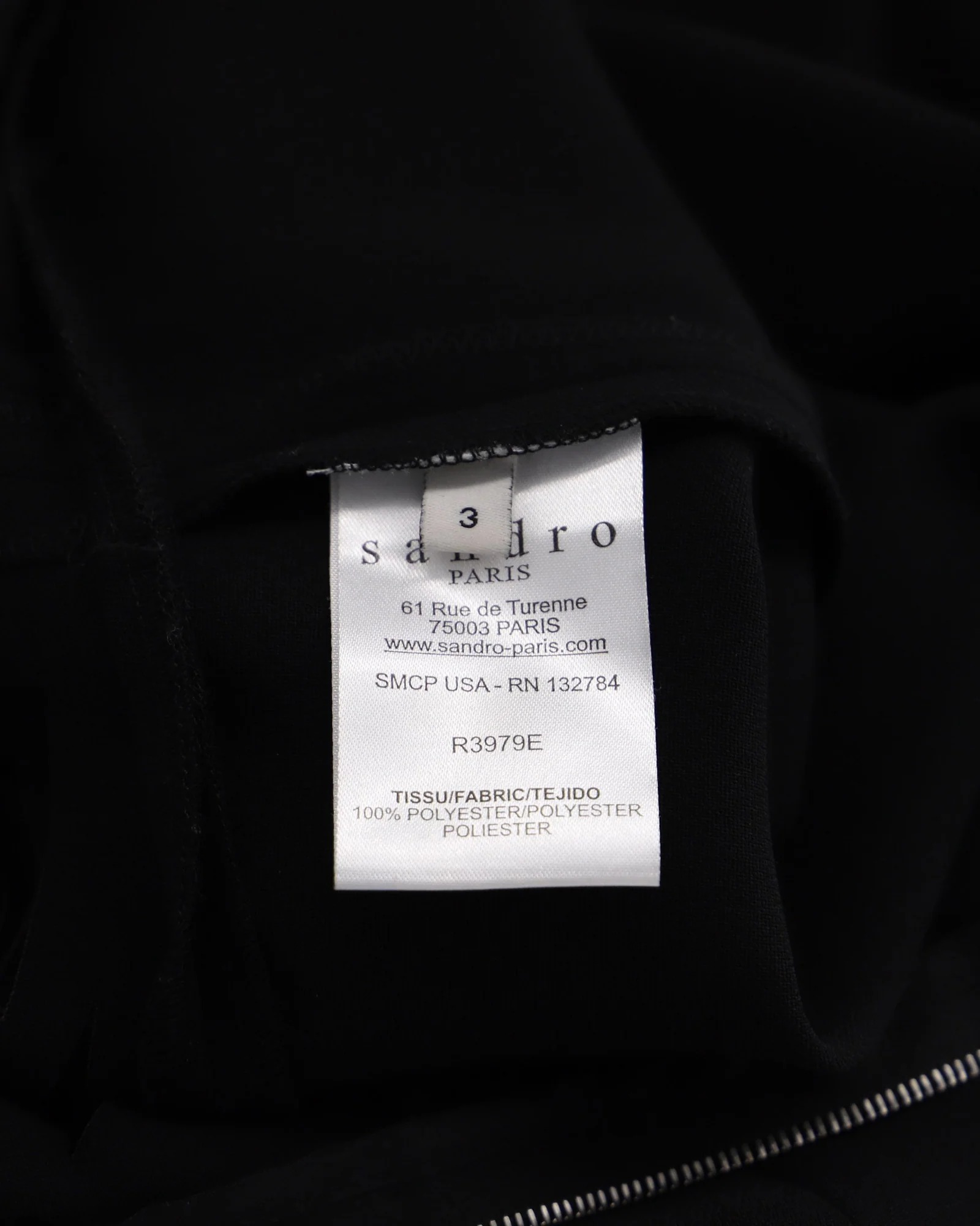 Women's Sandro Paris Cut-Out Back Mini Dress in Black Polyester - Image 5