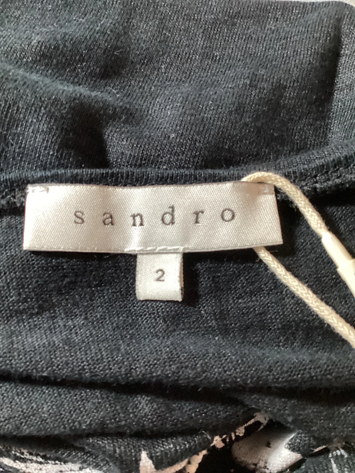 Women's Sandro Printed Tank Top in Black Linen - Image 10