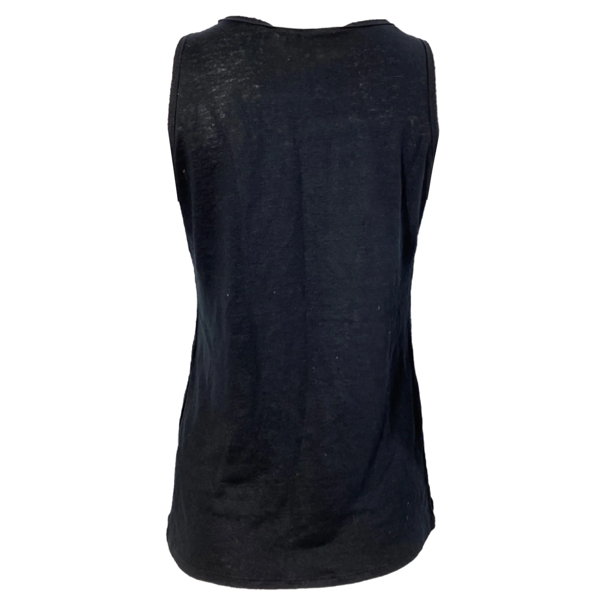Women's Sandro Printed Tank Top in Black Linen - Image 2