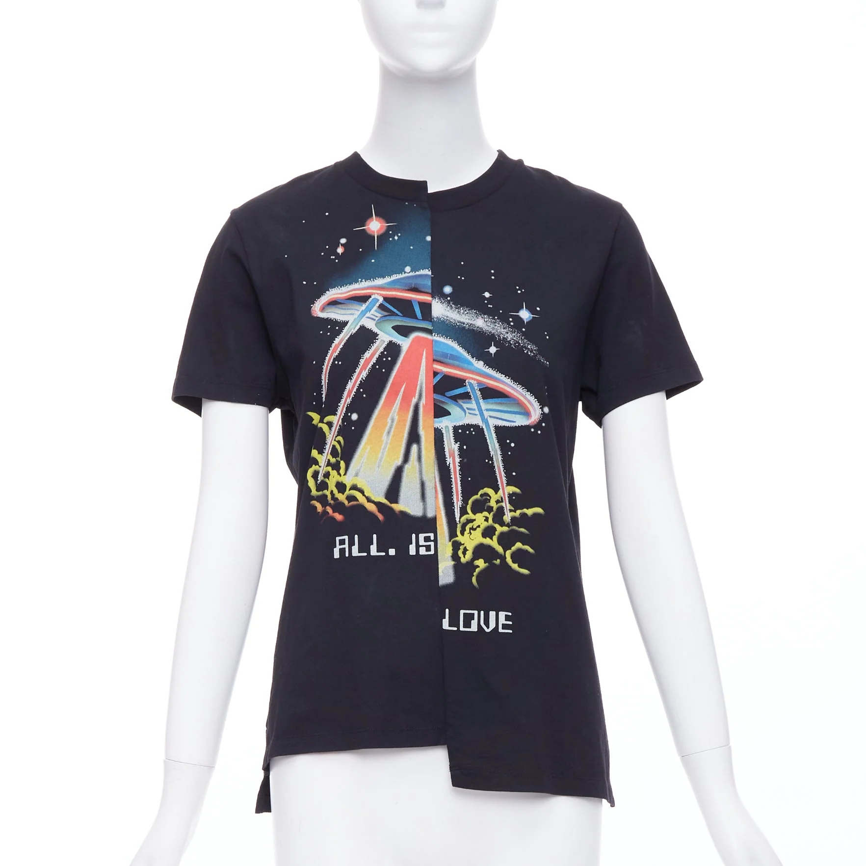 Women's Stella Mccartney All Is Love UFO Bias Cut Cotton T-Shirt - Image 7