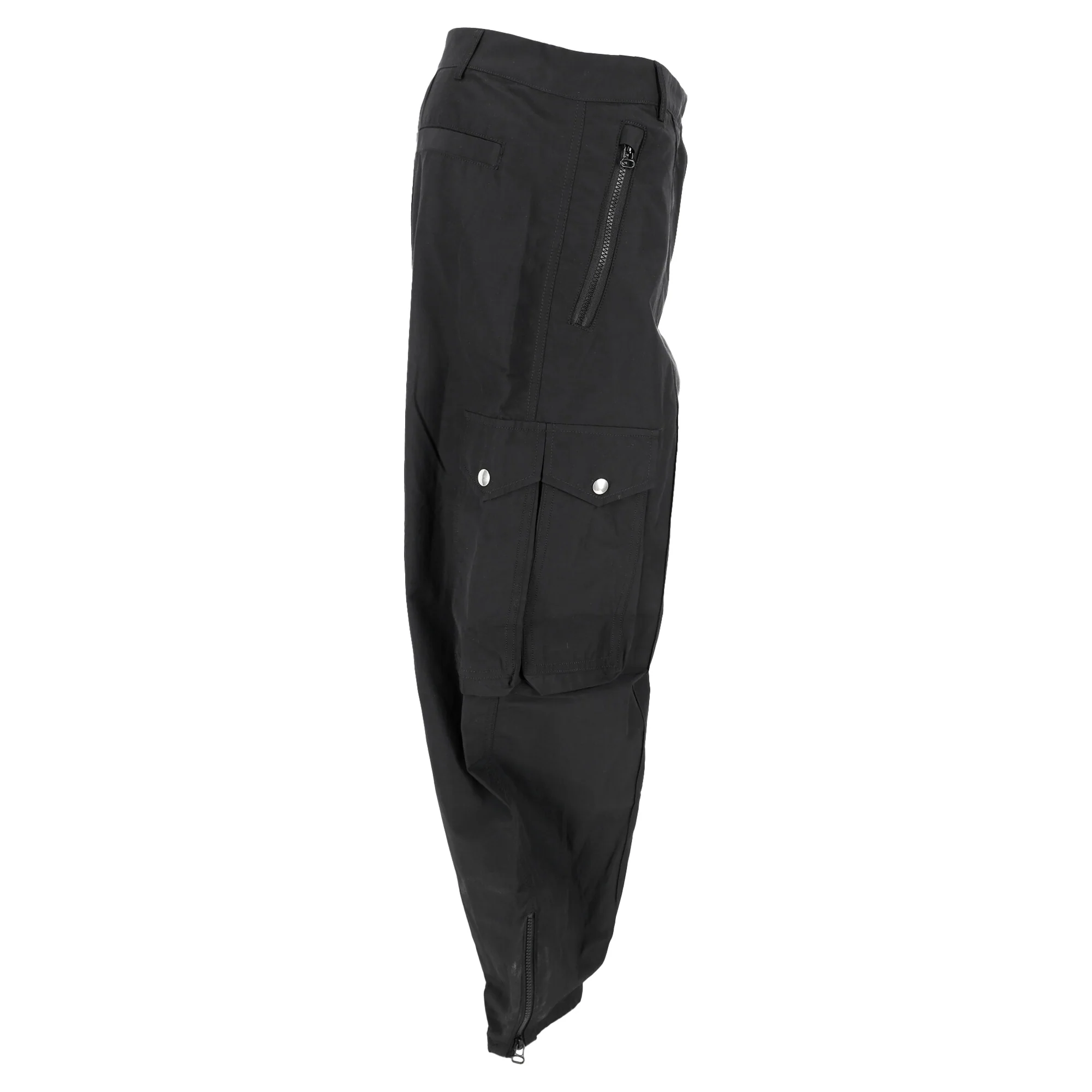 Women's Stella McCartney Cargo Pants in Black Cotton - Image 4