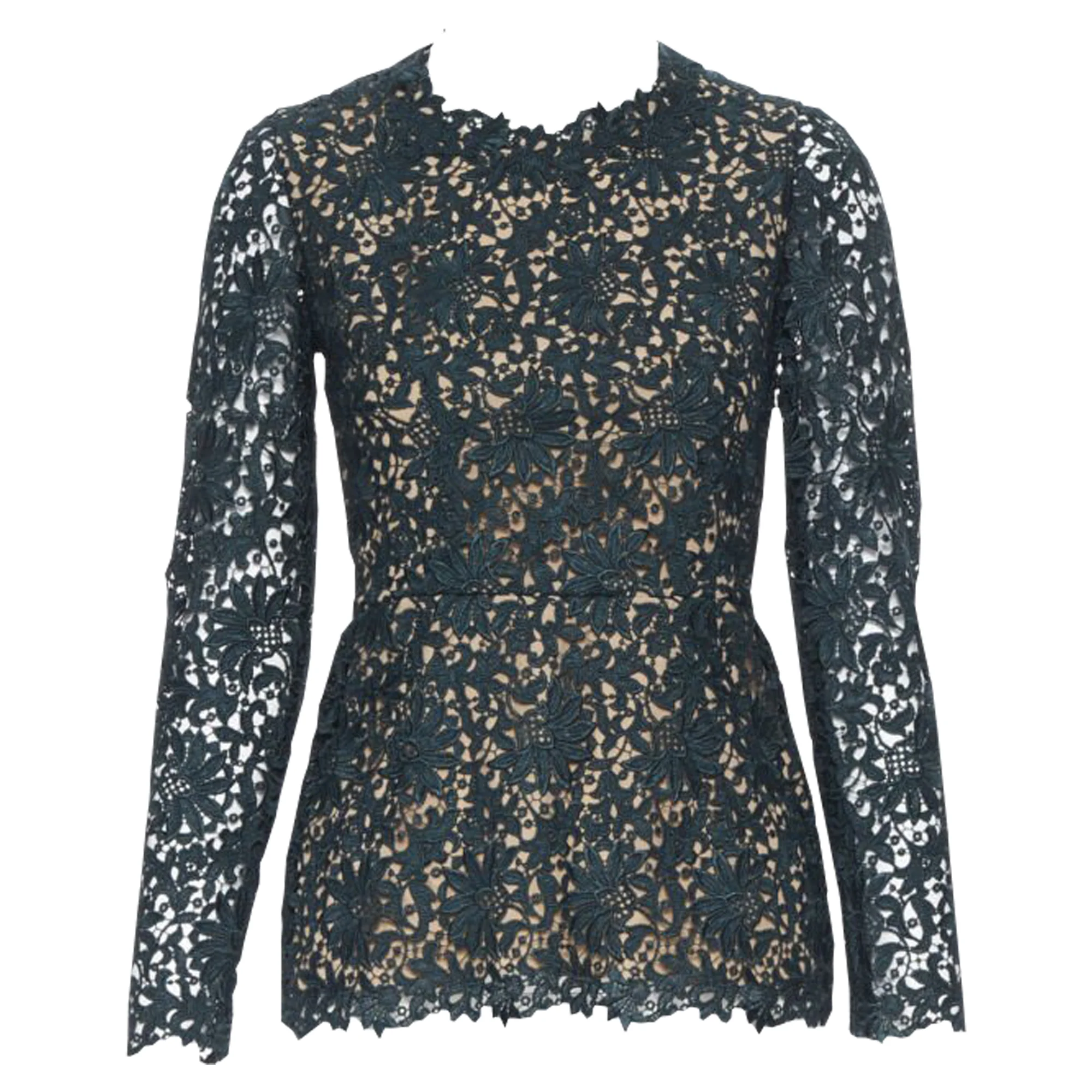 Women's Stella McCartney floral guipure lace fitted waist lined top
