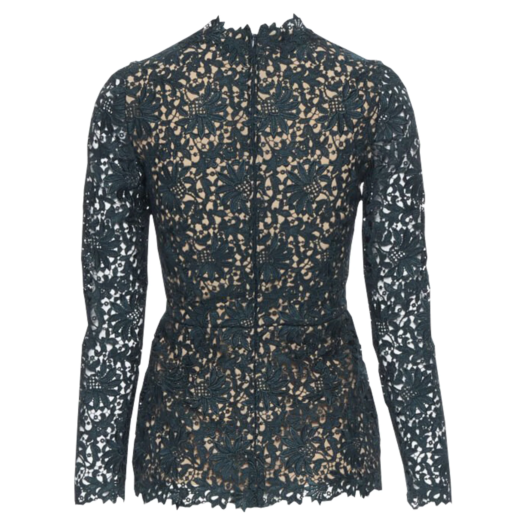 Women's Stella McCartney floral guipure lace fitted waist lined top - Image 5