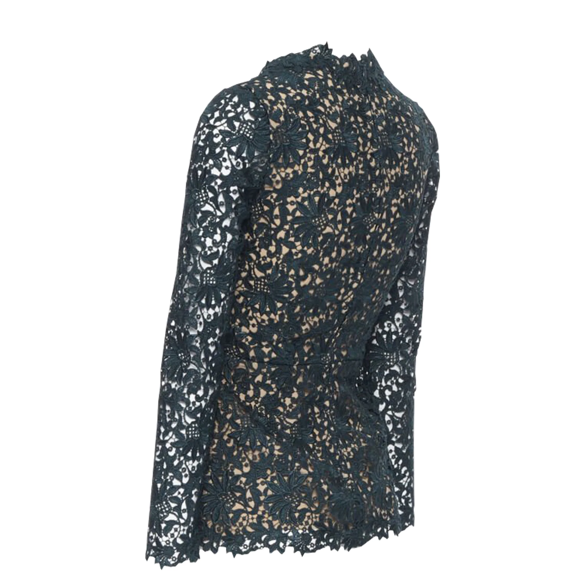 Women's Stella McCartney floral guipure lace fitted waist lined top - Image 6