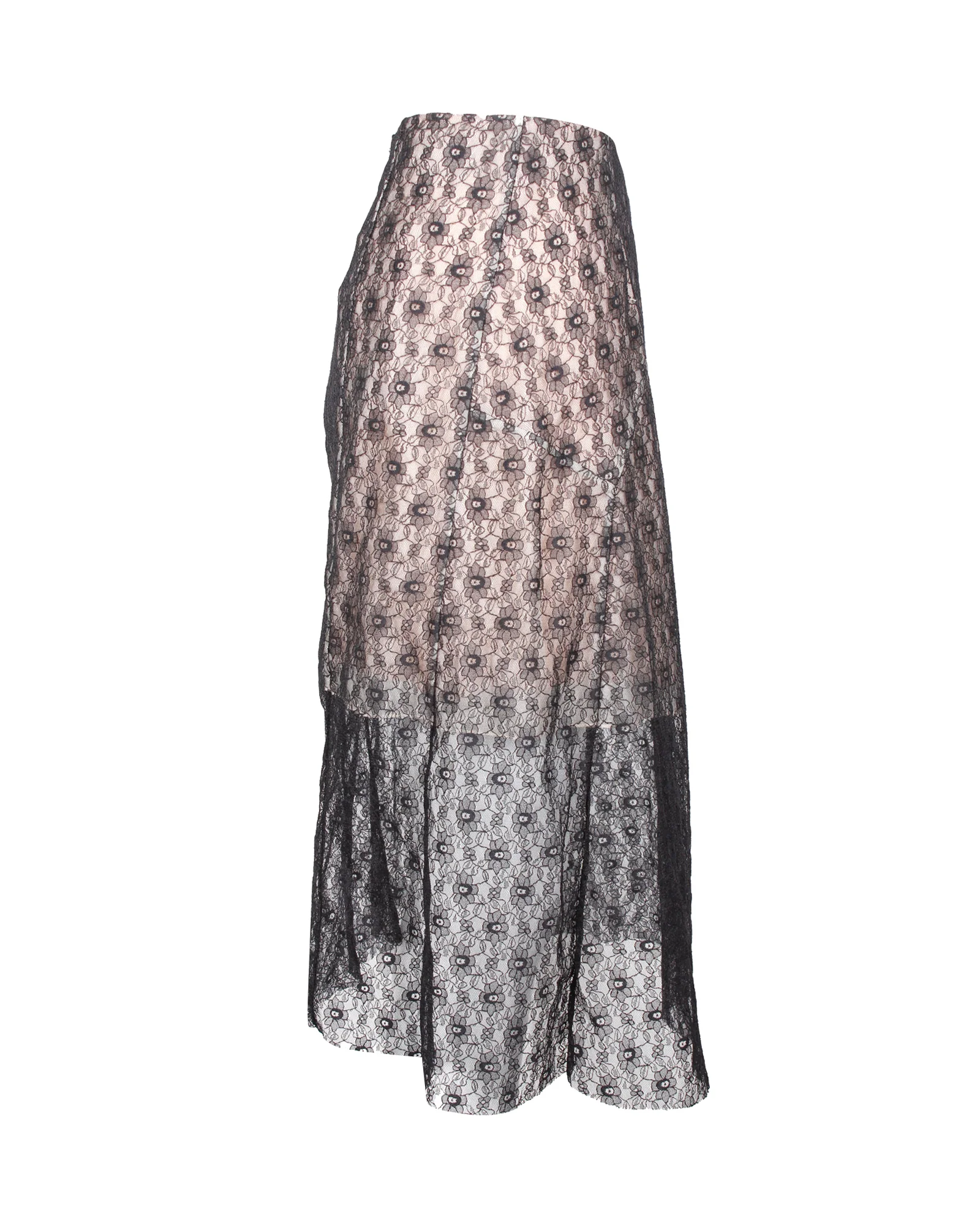 Women's Stella McCartney Knee Length Lace Skirt in Black Silk - Image 2