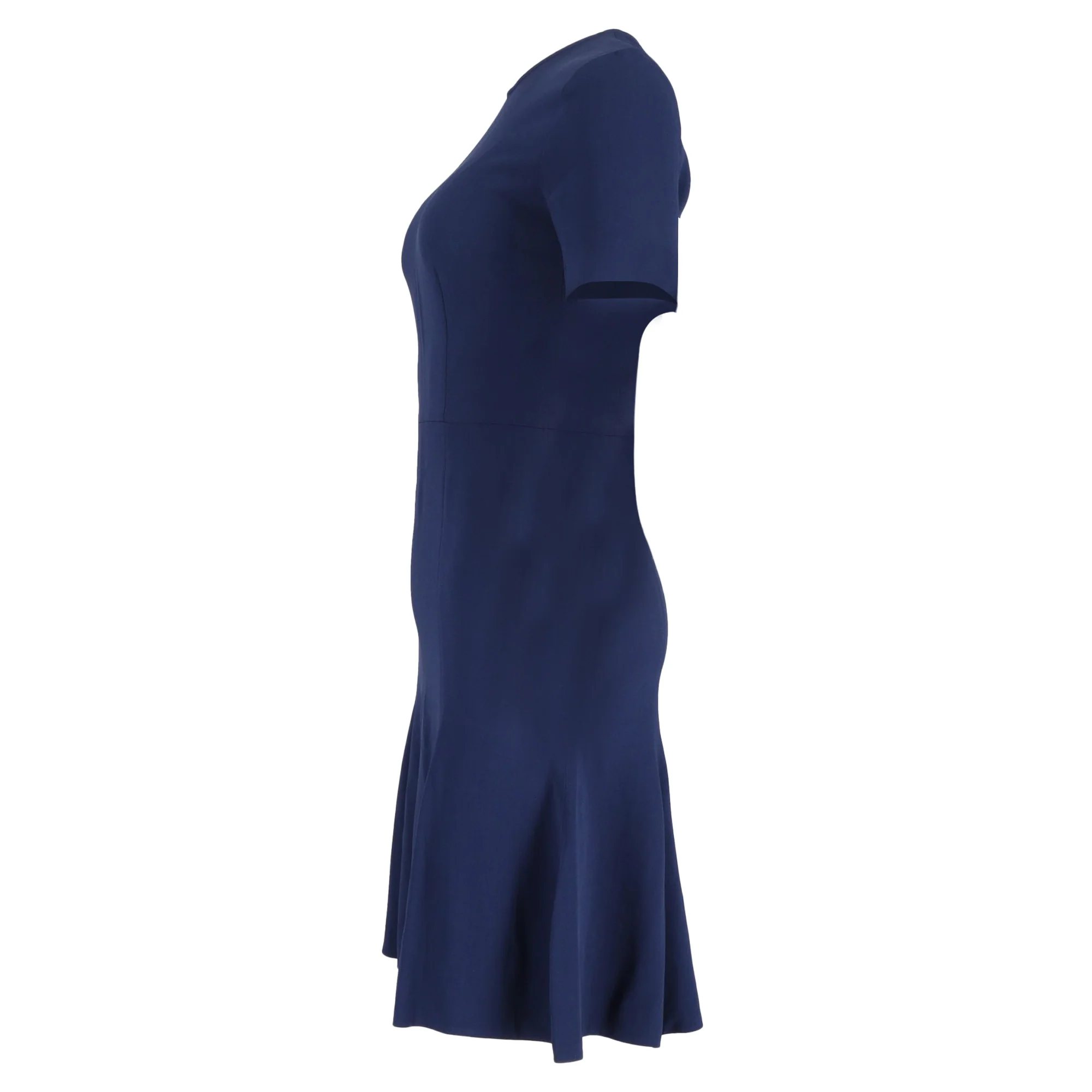 Women's  Stella Mccartney Knee-Length Short Sleeve Dress in Navy Blue Viscose - Image 2
