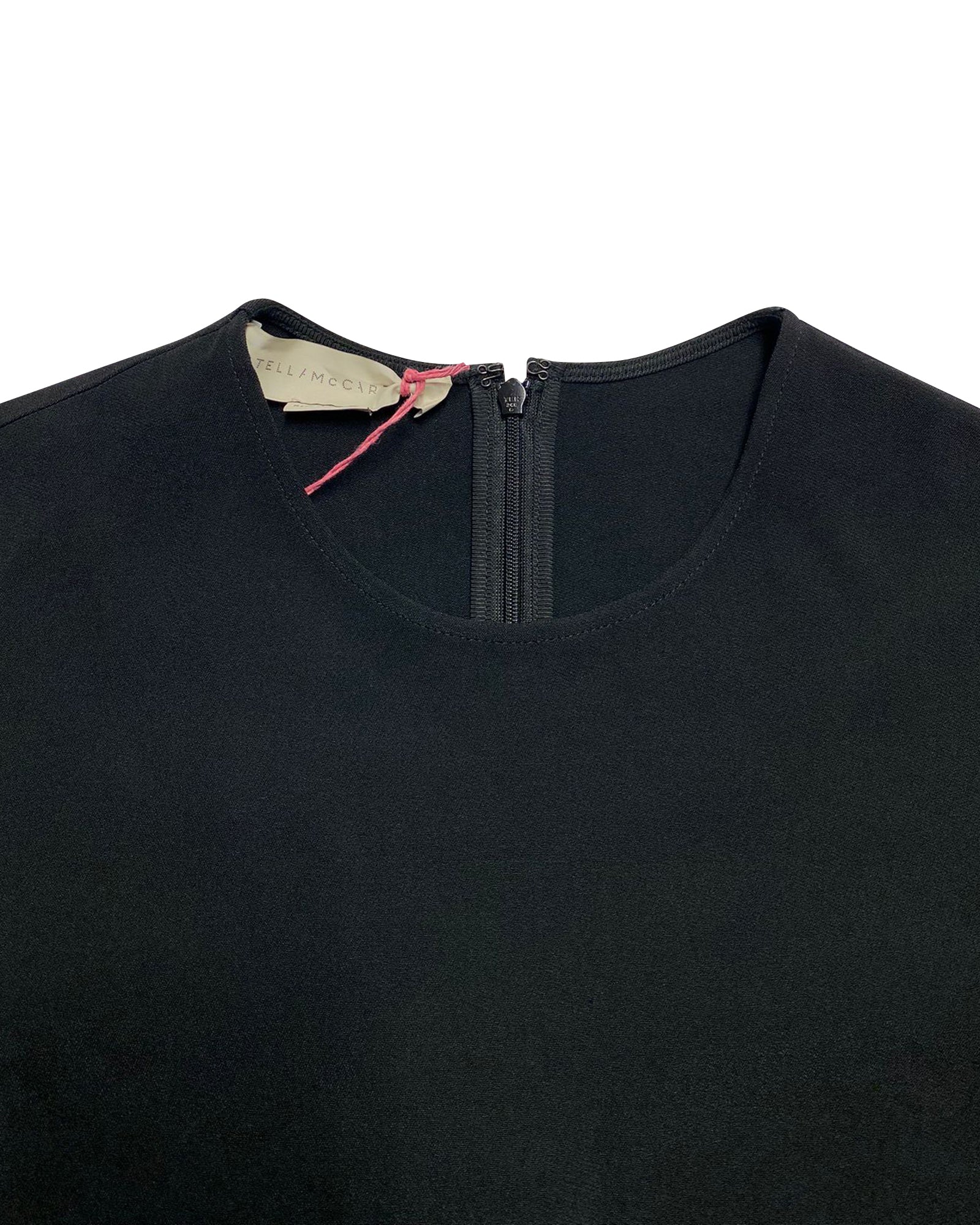 Women's Stella McCartney Knee-Length Zipper Detail Dress in Black Rayon - Image 5