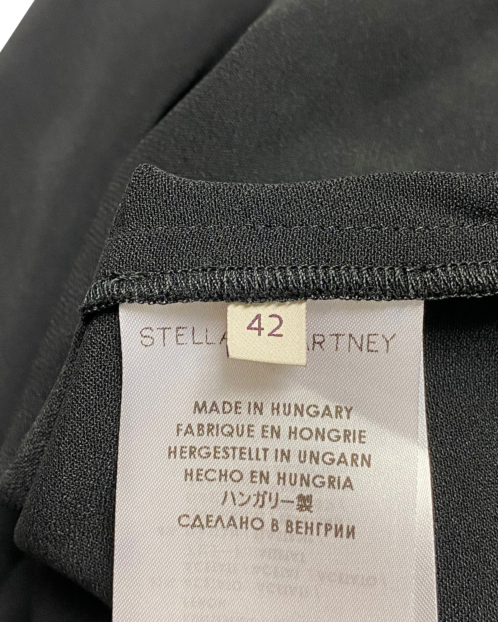 Women's Stella McCartney Knee-Length Zipper Detail Dress in Black Rayon - Image 9