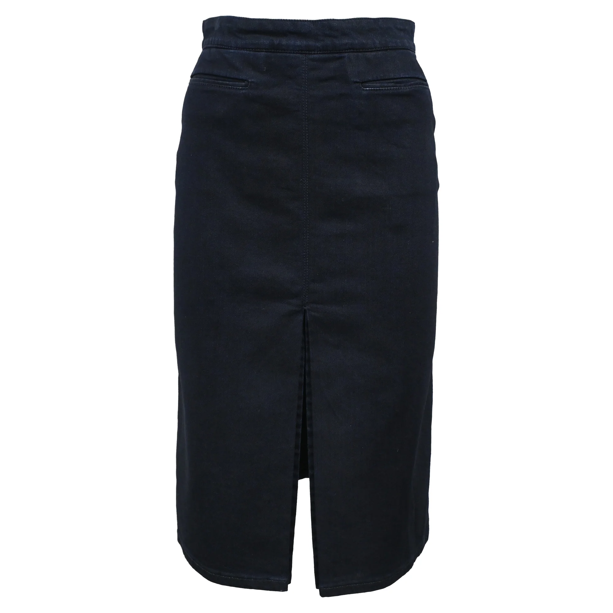 Women's Stella Mccartney Midi Front Slit Pencil Skirt in Blue Cotton Denim