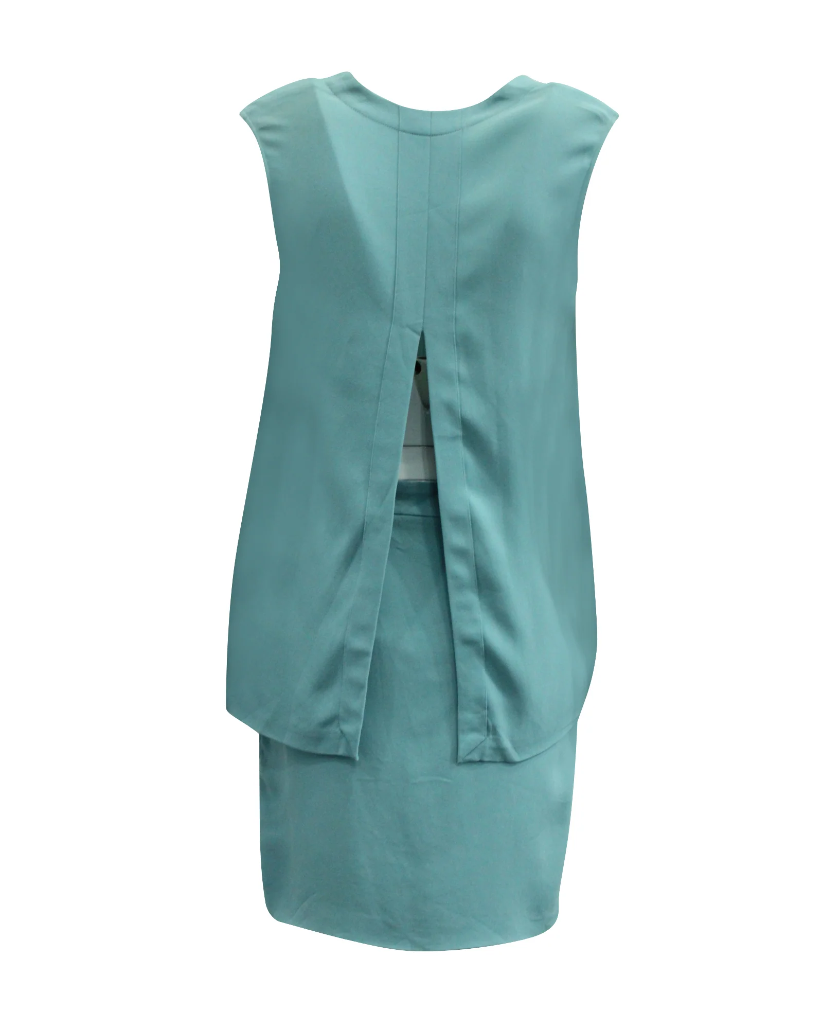Women's Stella McCartney Open Back Midi Dress with Slit in Blue Rayon - Image 2