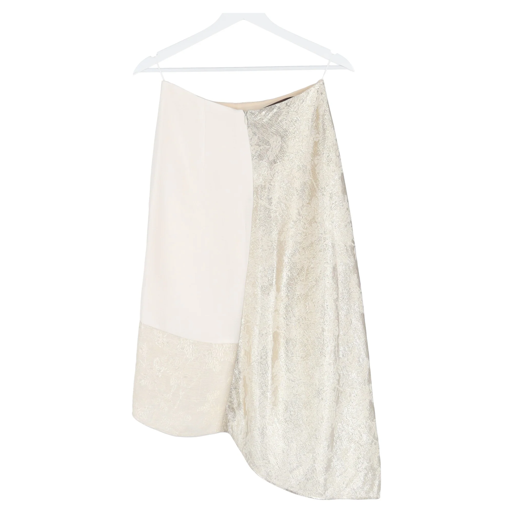 Women's Stella McCartney Patchwork Midi Skirt in White Viscose - Image 5