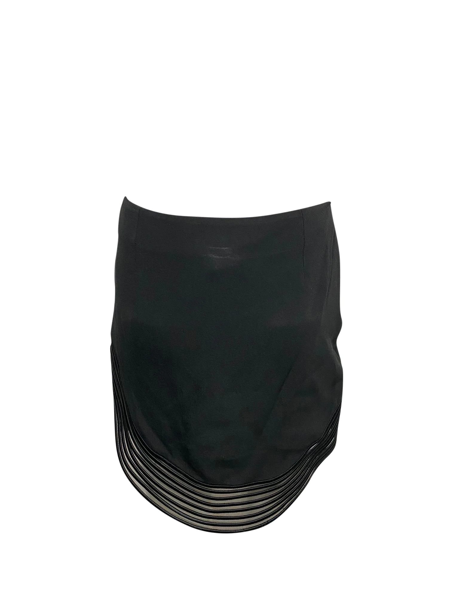 Women's Stella Mccartney Rib Wave Pipe Skirt in Black Rayon - Image 2