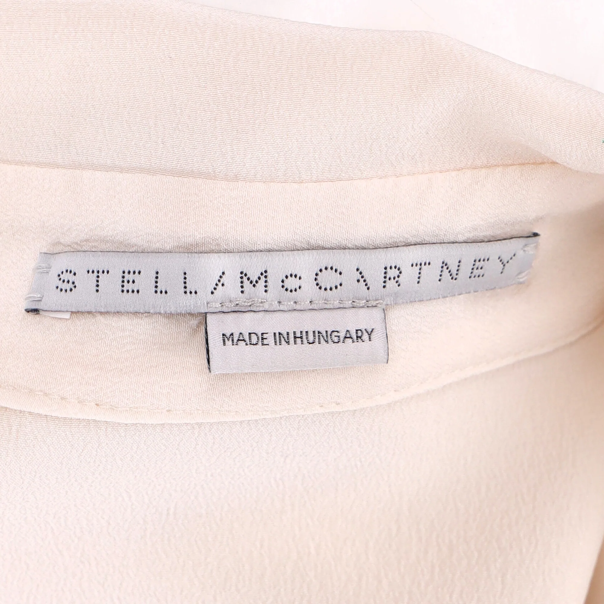 Women's Stella Mccartney Two Pockets Long Sleeve Shirt in Light Peach Crepe Satin - Image 4