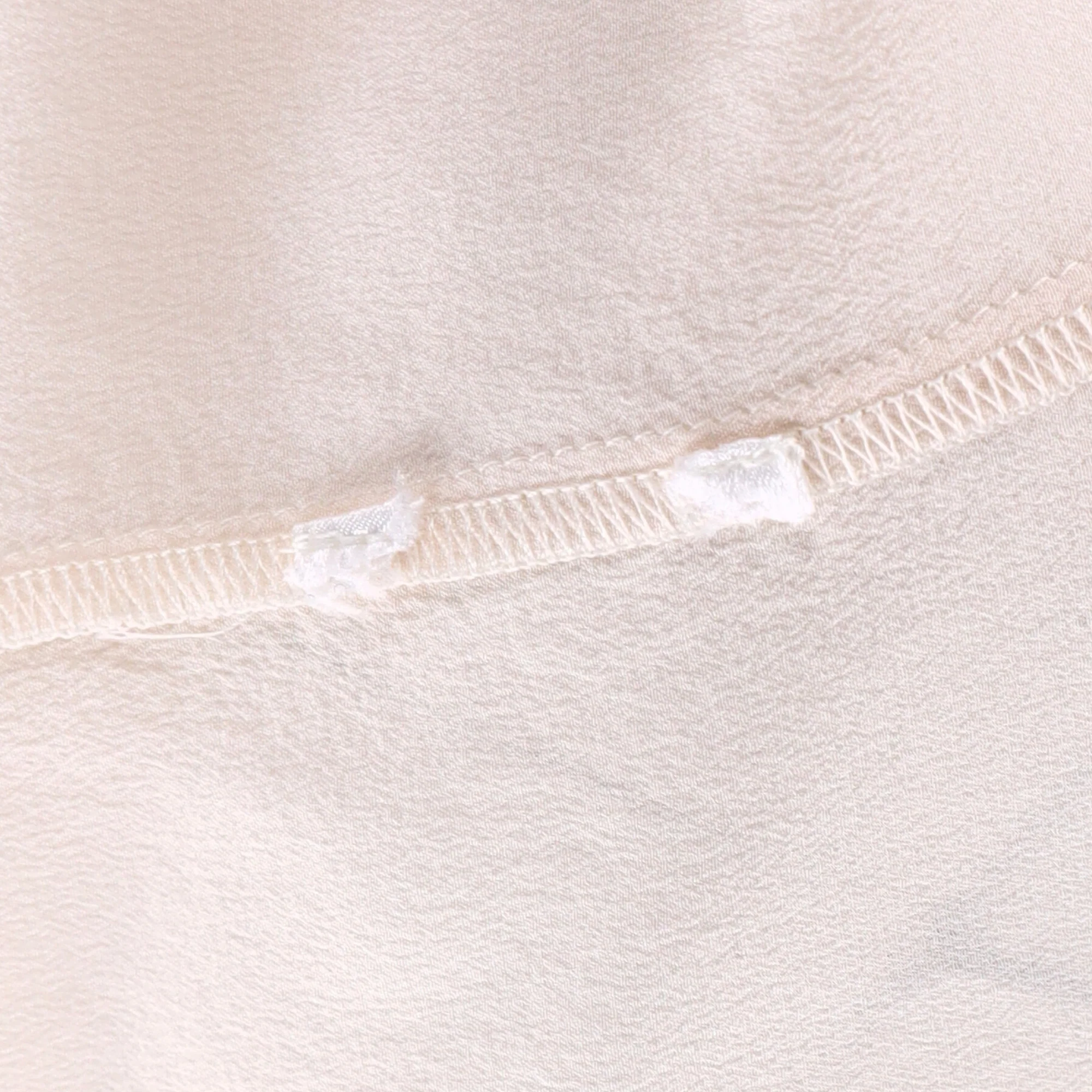 Women's Stella Mccartney Two Pockets Long Sleeve Shirt in Light Peach Crepe Satin - Image 5