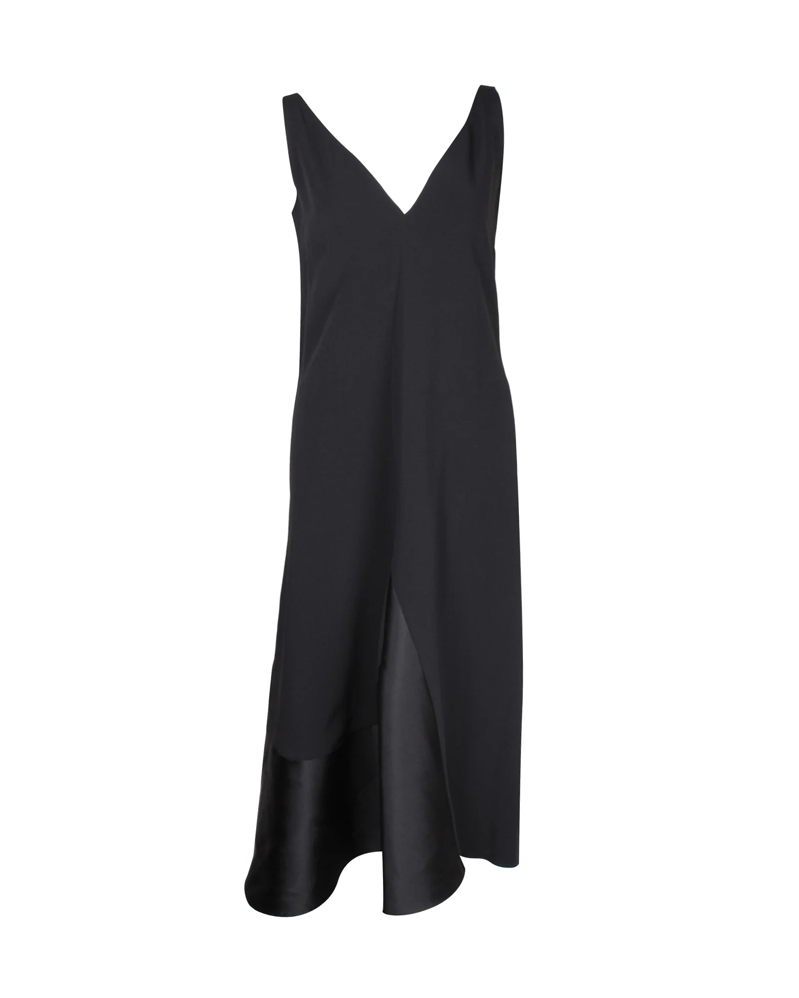 Women's Stella McCartney V-neck Midi Dress in Black Viscose